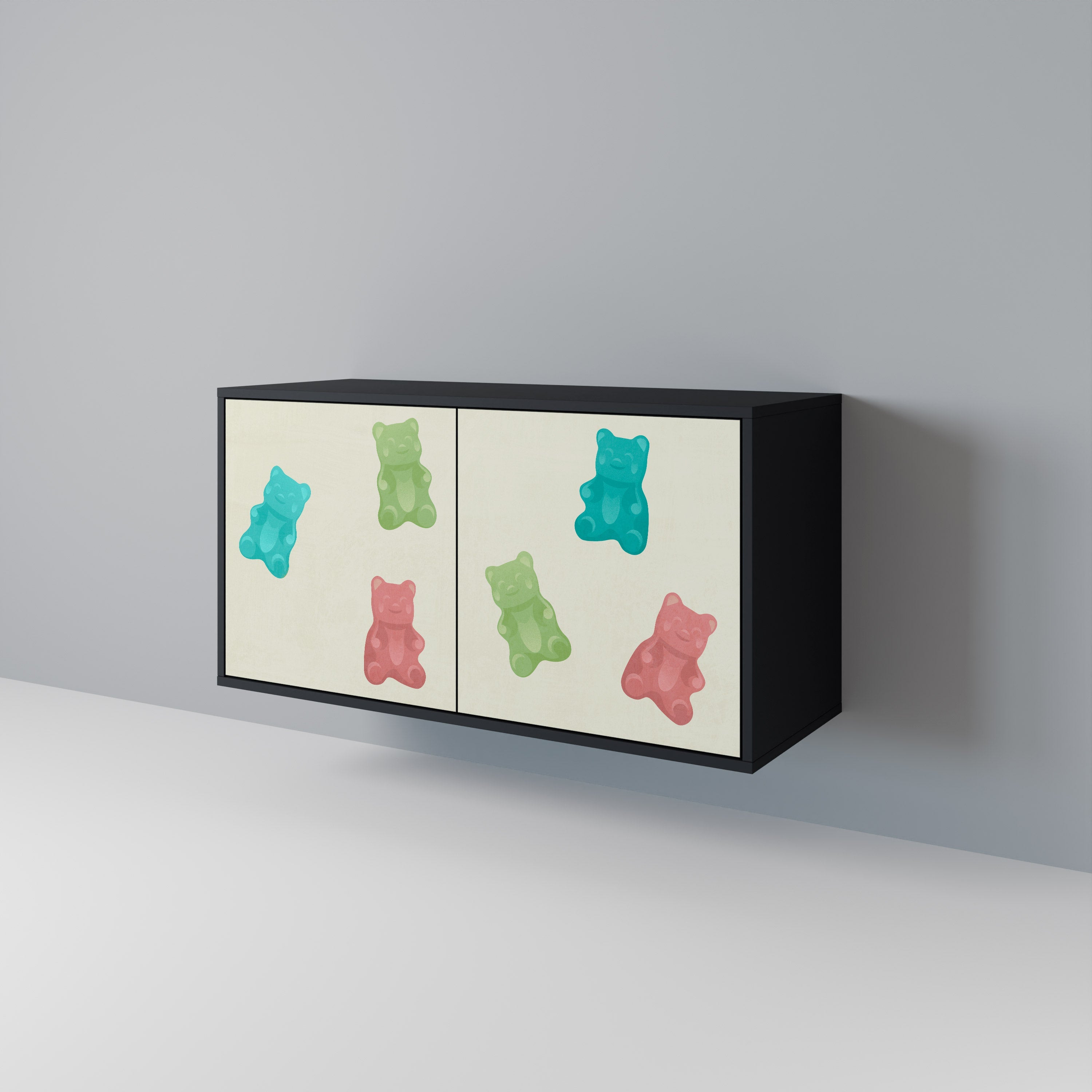 GUMMY BEARS Sideboard mit 2 Türen in Schwarz