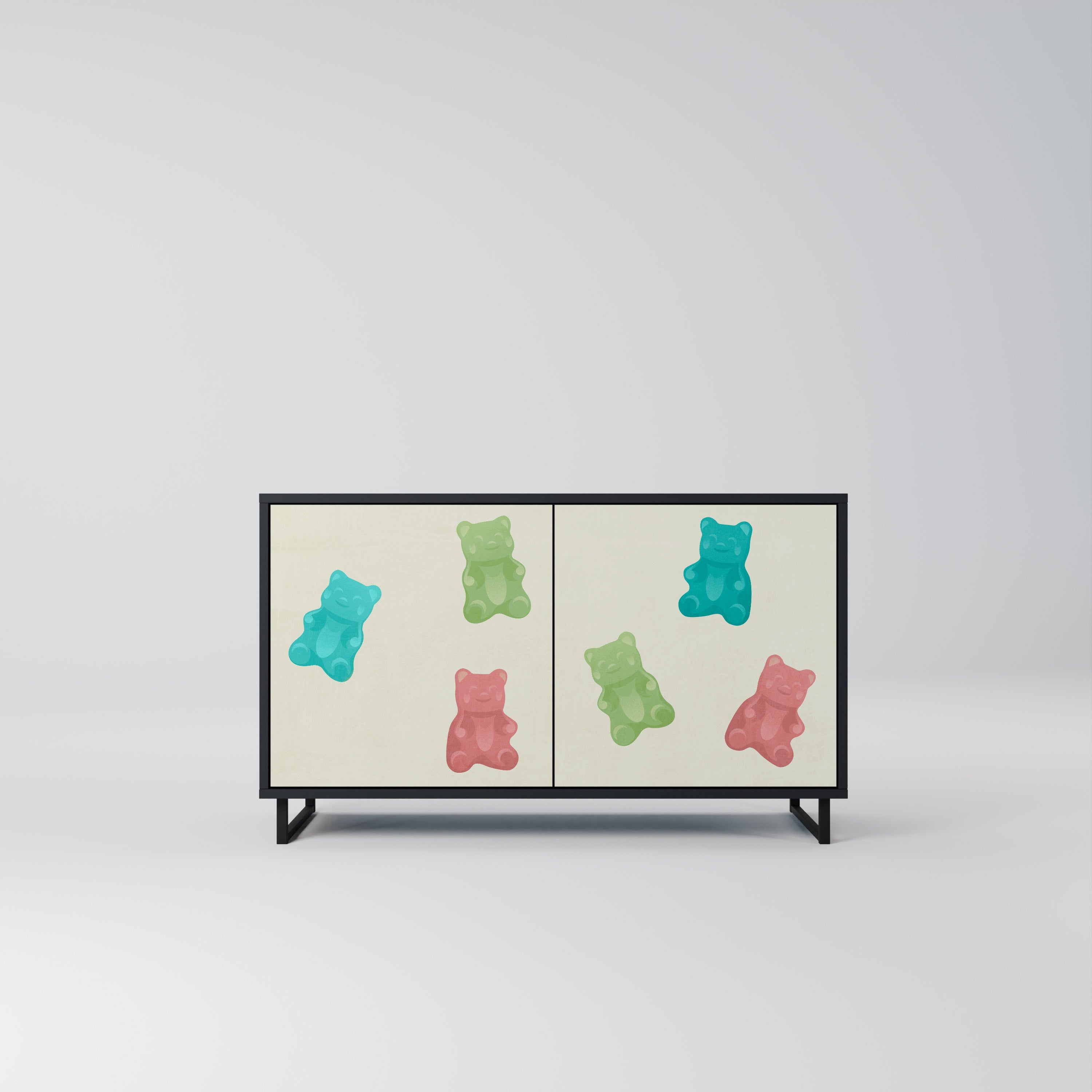 GUMMY BEARS Sideboard mit 2 Türen in Schwarz