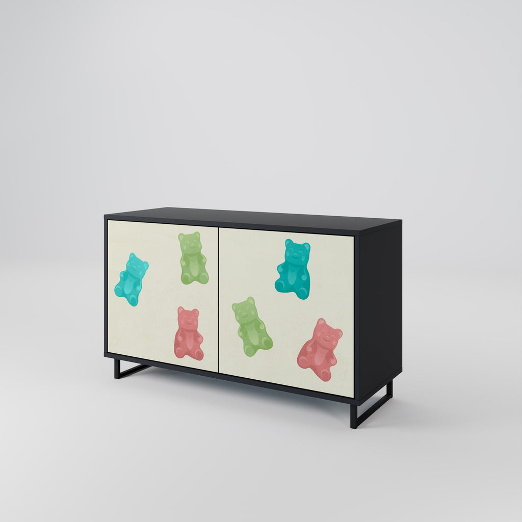 GUMMY BEARS Sideboard mit 2 Türen in Schwarz