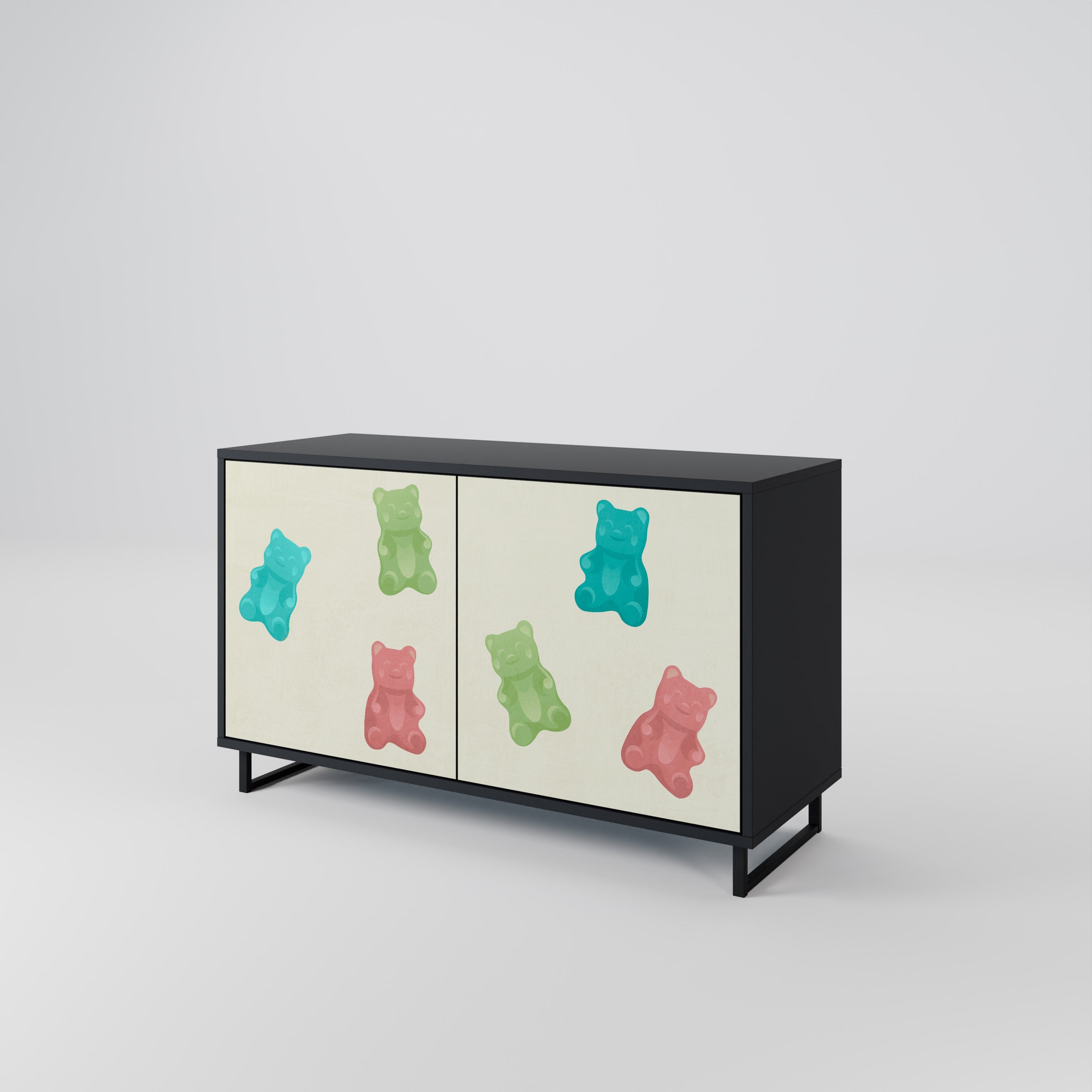 GUMMY BEARS Sideboard mit 2 Türen in Schwarz