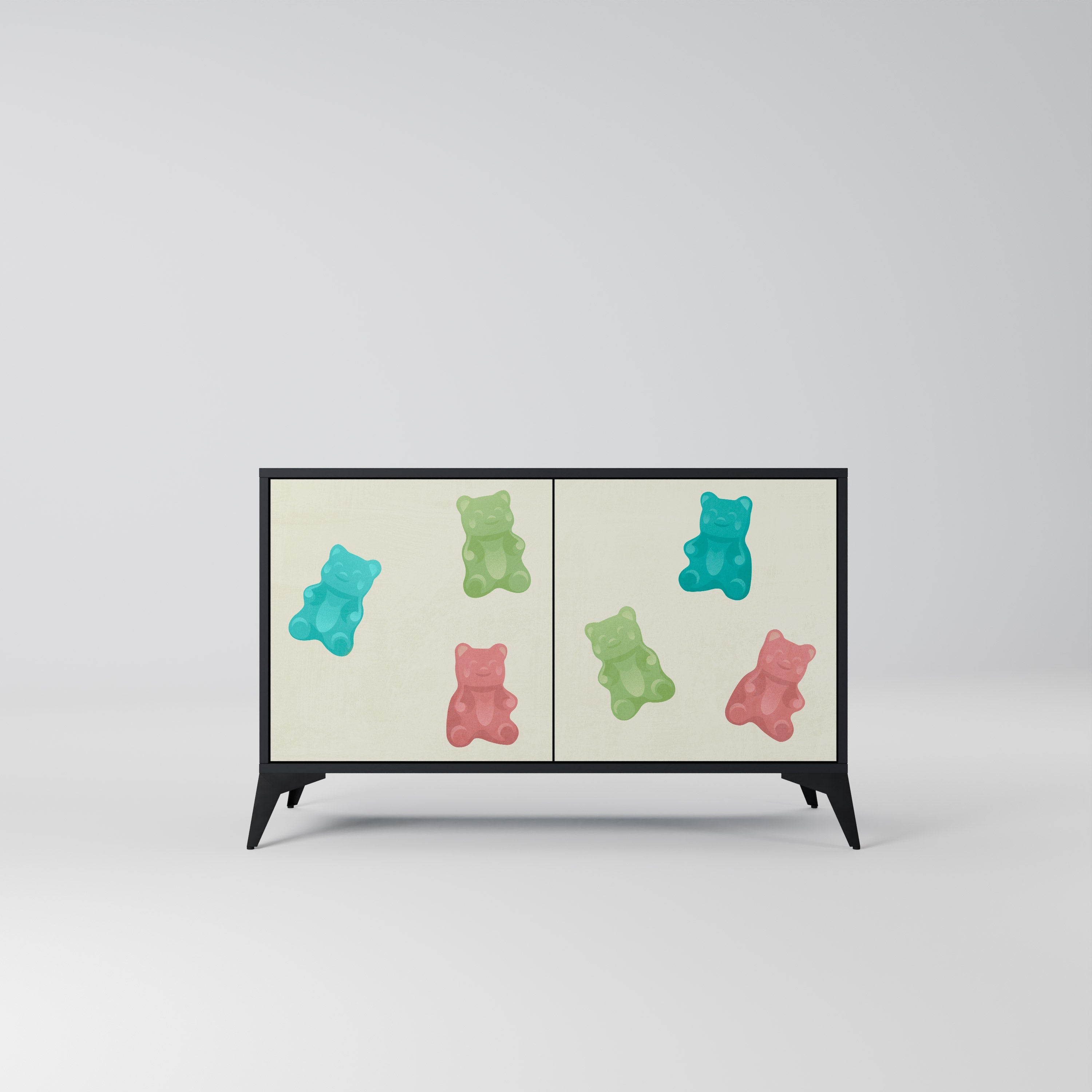 GUMMY BEARS Sideboard mit 2 Türen in Schwarz