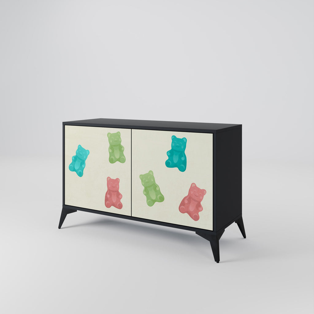 GUMMY BEARS Sideboard mit 2 Türen in Schwarz