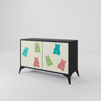 GUMMY BEARS Sideboard mit 2 Türen in Schwarz