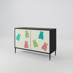 GUMMY BEARS Sideboard mit 2 Türen in Schwarz
