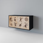 AFRICAN STYLE Sideboard mit 2 Türen in Schwarz