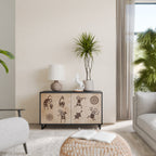 AFRICAN STYLE Sideboard mit 2 Türen in Schwarz