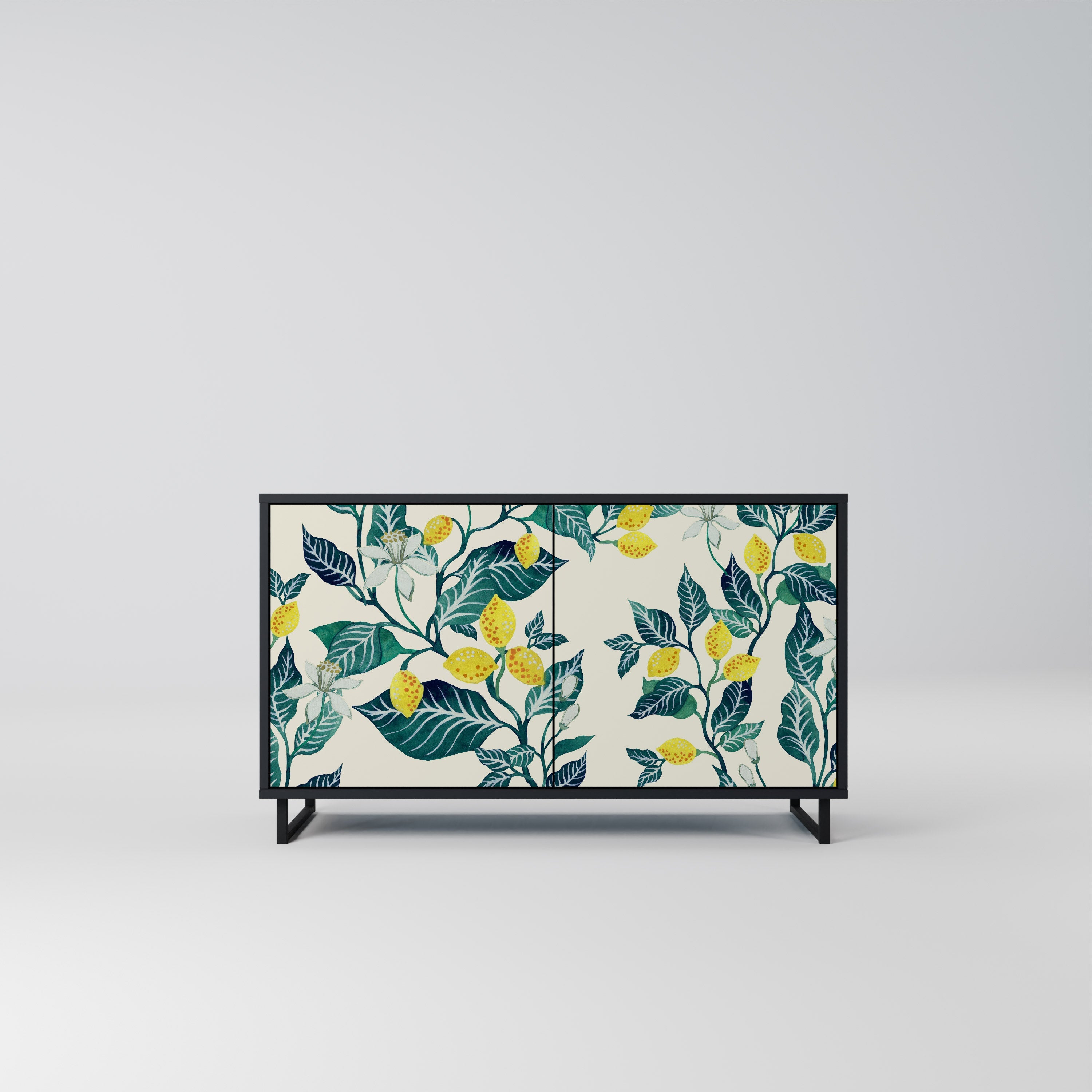 LEMON TREE Sideboard mit 2 Türen in Schwarz