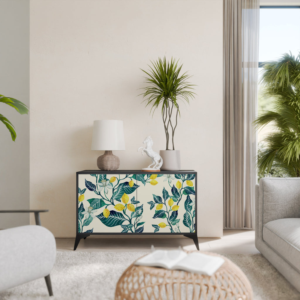 LEMON TREE Sideboard mit 2 Türen in Schwarz