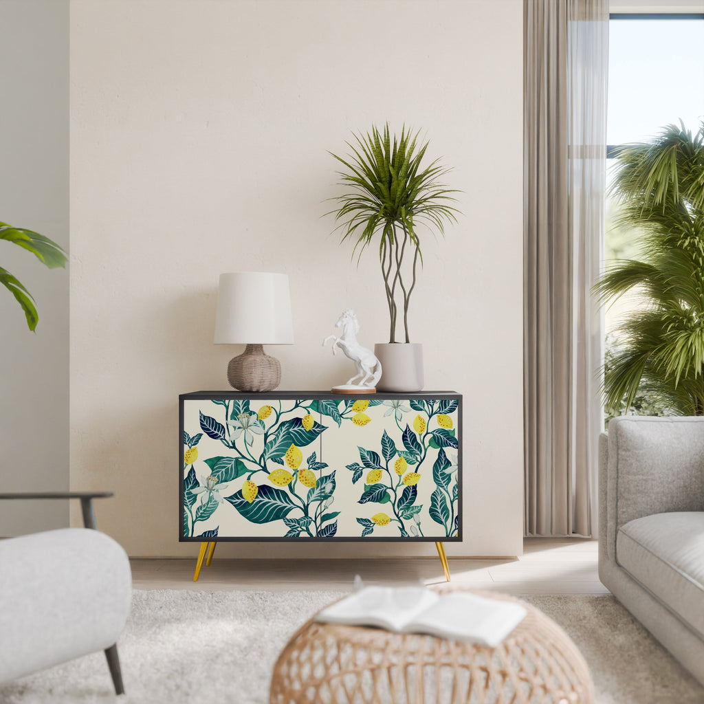 LEMON TREE Sideboard mit 2 Türen in Schwarz