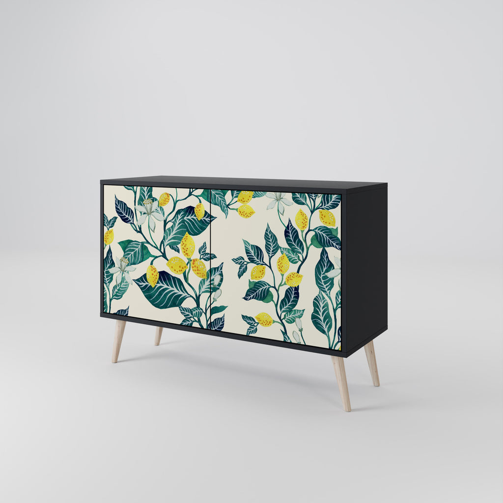 LEMON TREE Sideboard mit 2 Türen in Schwarz