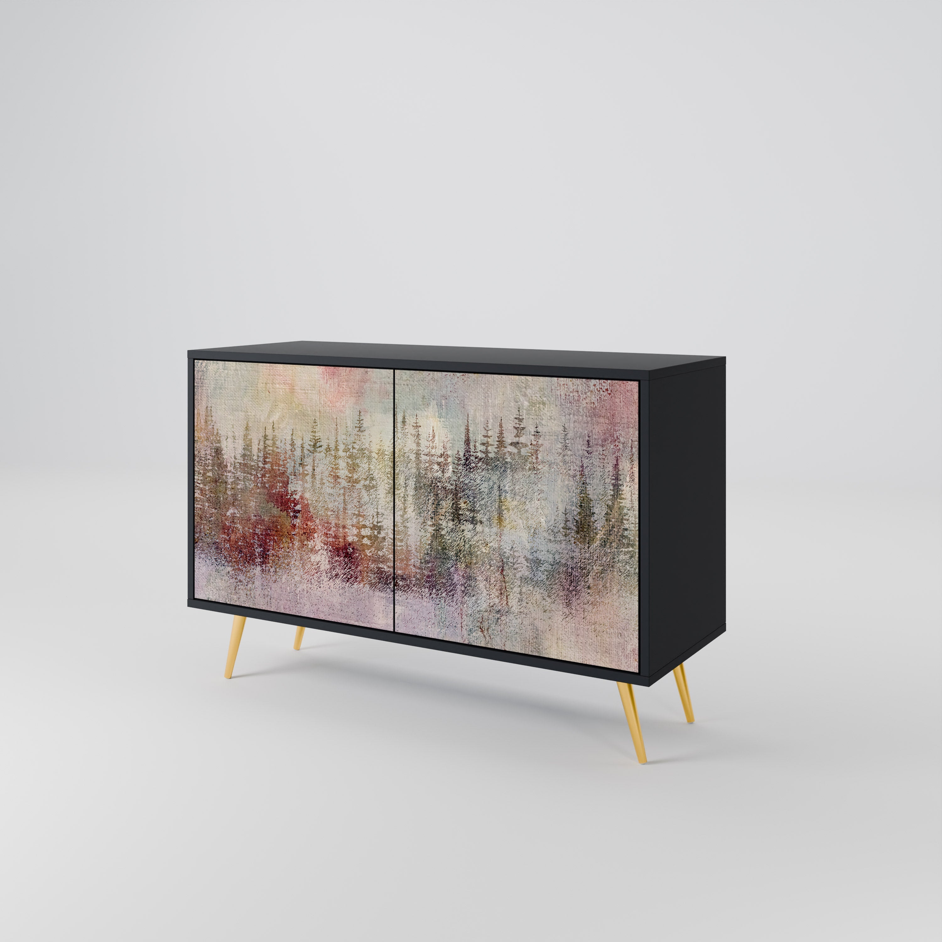 VEILED SUMMIT Sideboard mit 2 Türen in Schwarz