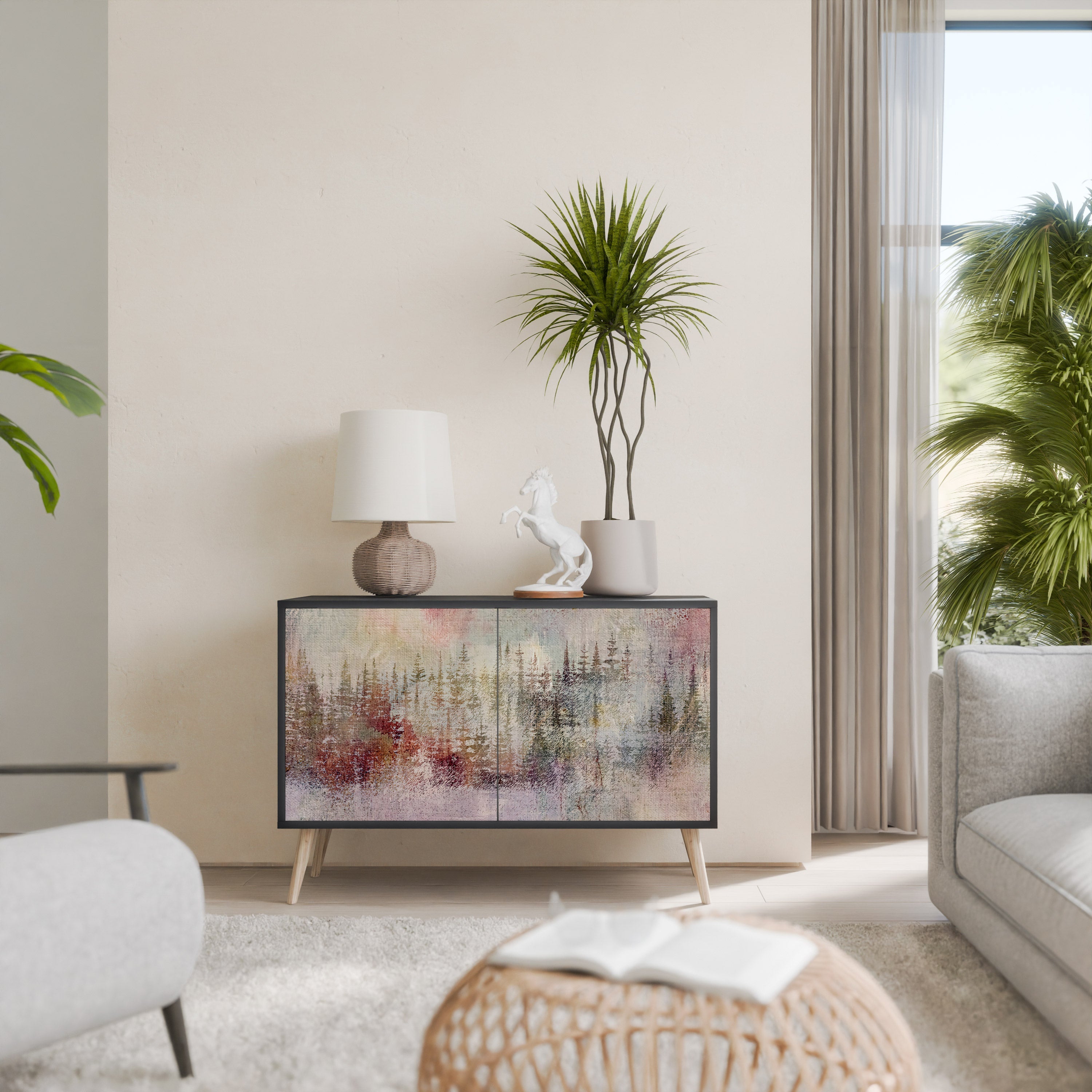 VEILED SUMMIT Sideboard mit 2 Türen in Schwarz