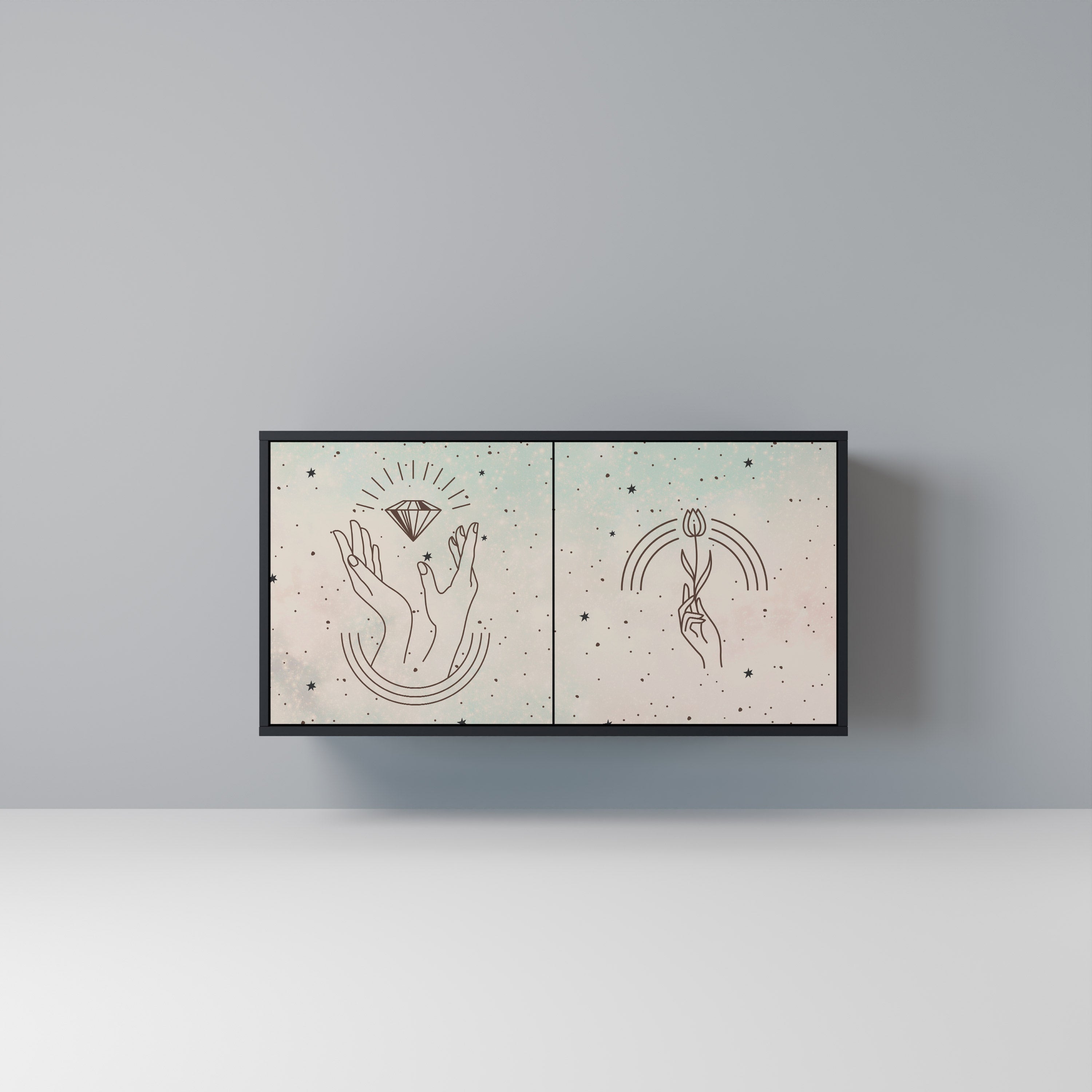 DELICATE BEAUTY Sideboard mit 2 Türen in Schwarz