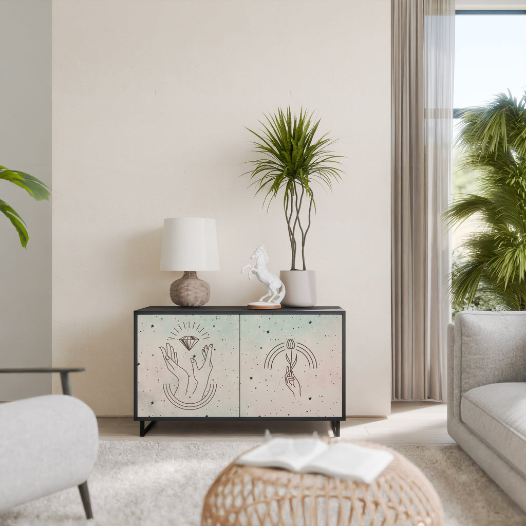 DELICATE BEAUTY Sideboard mit 2 Türen in Schwarz