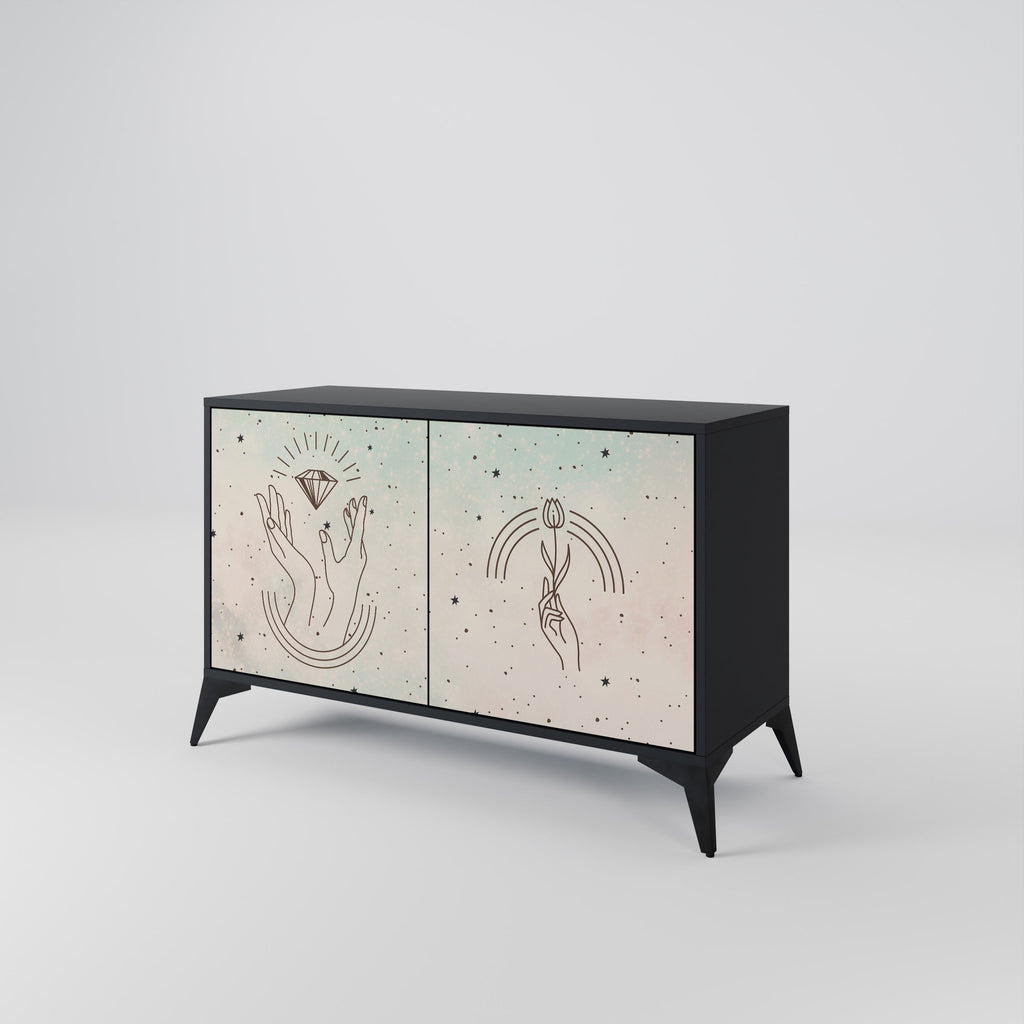 DELICATE BEAUTY Sideboard mit 2 Türen in Schwarz