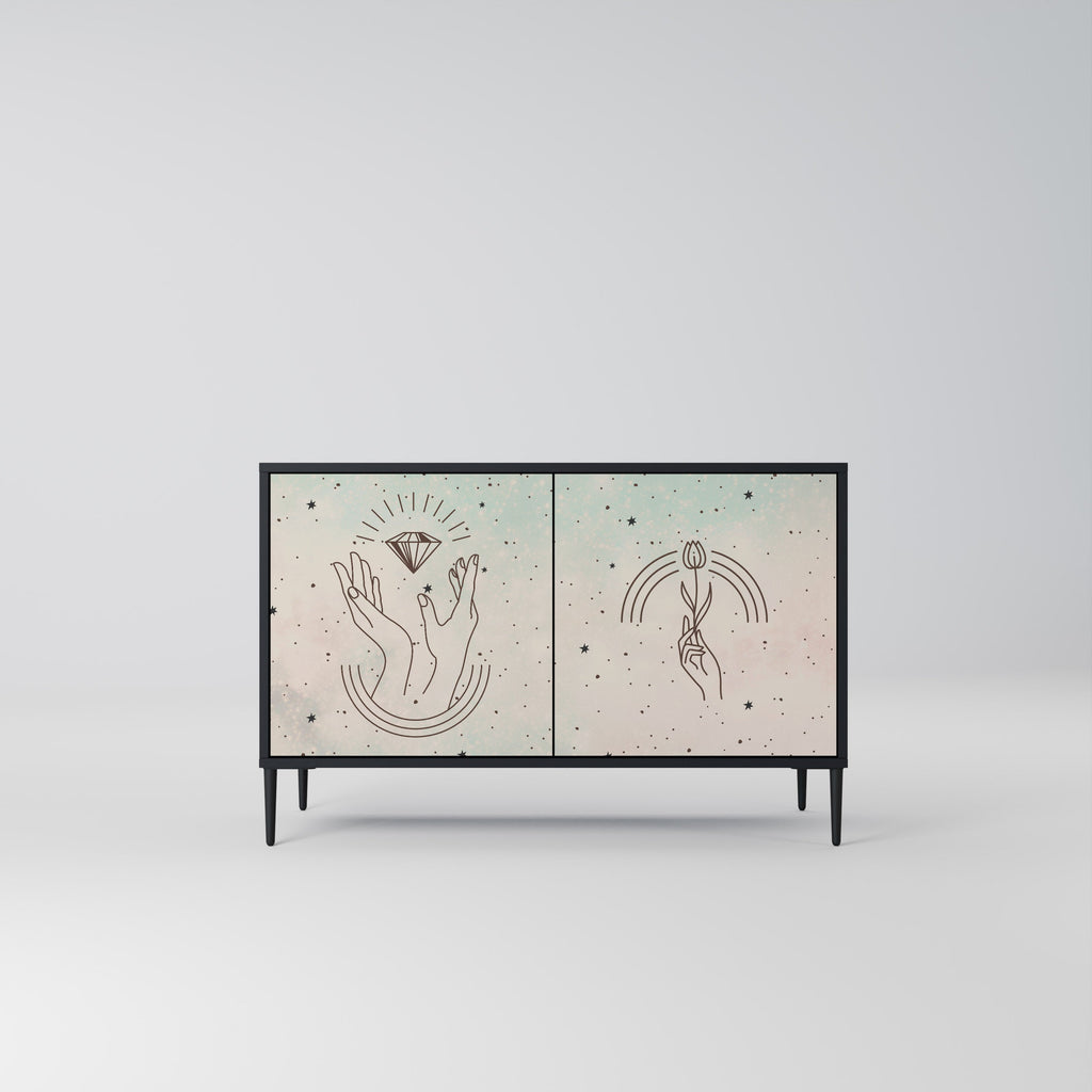 DELICATE BEAUTY Sideboard mit 2 Türen in Schwarz