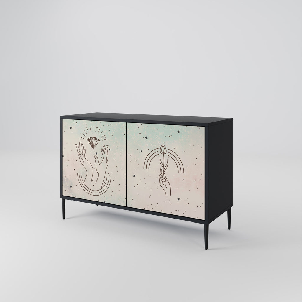 DELICATE BEAUTY Sideboard mit 2 Türen in Schwarz
