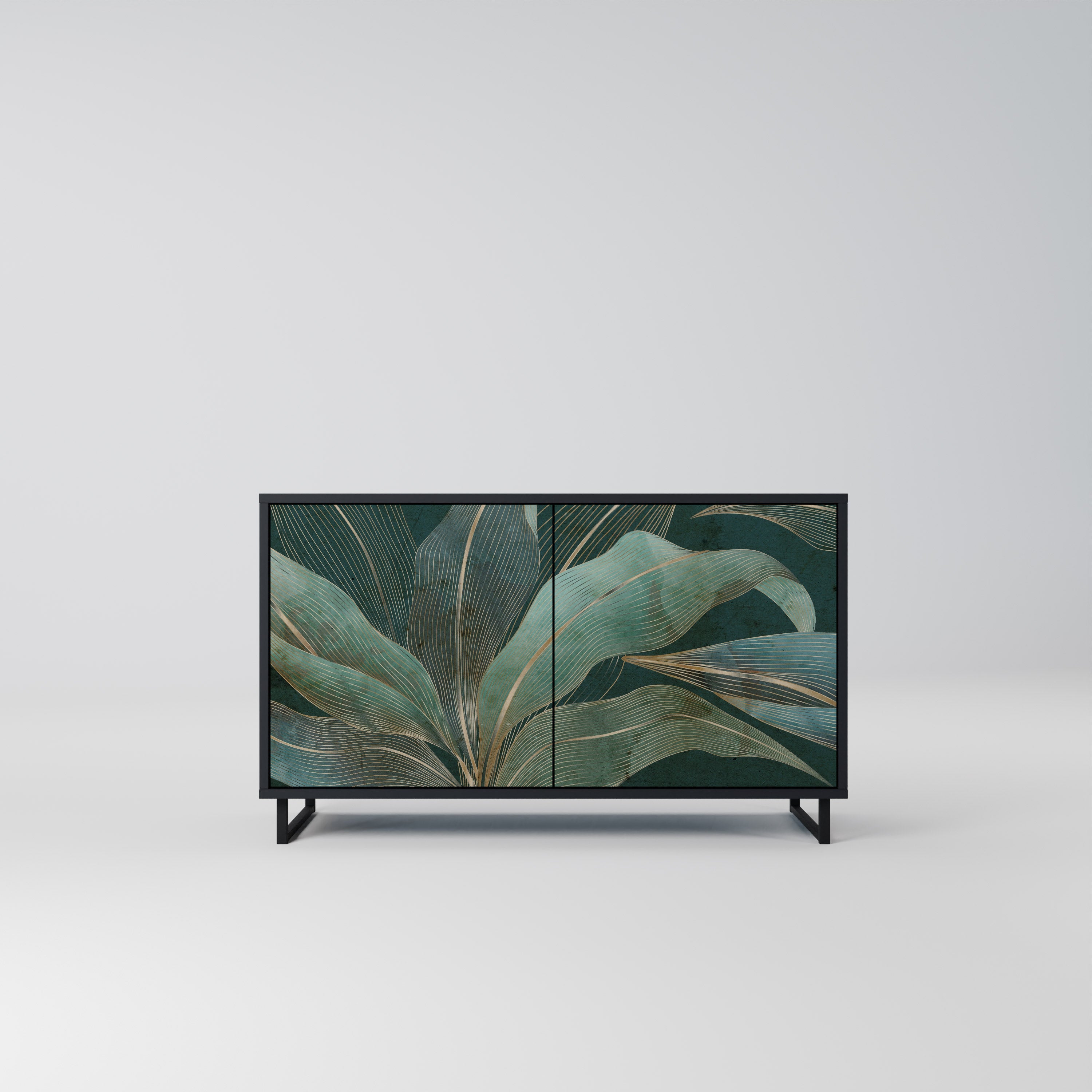 ROYAL GREEN Sideboard mit 2 Türen in Schwarz