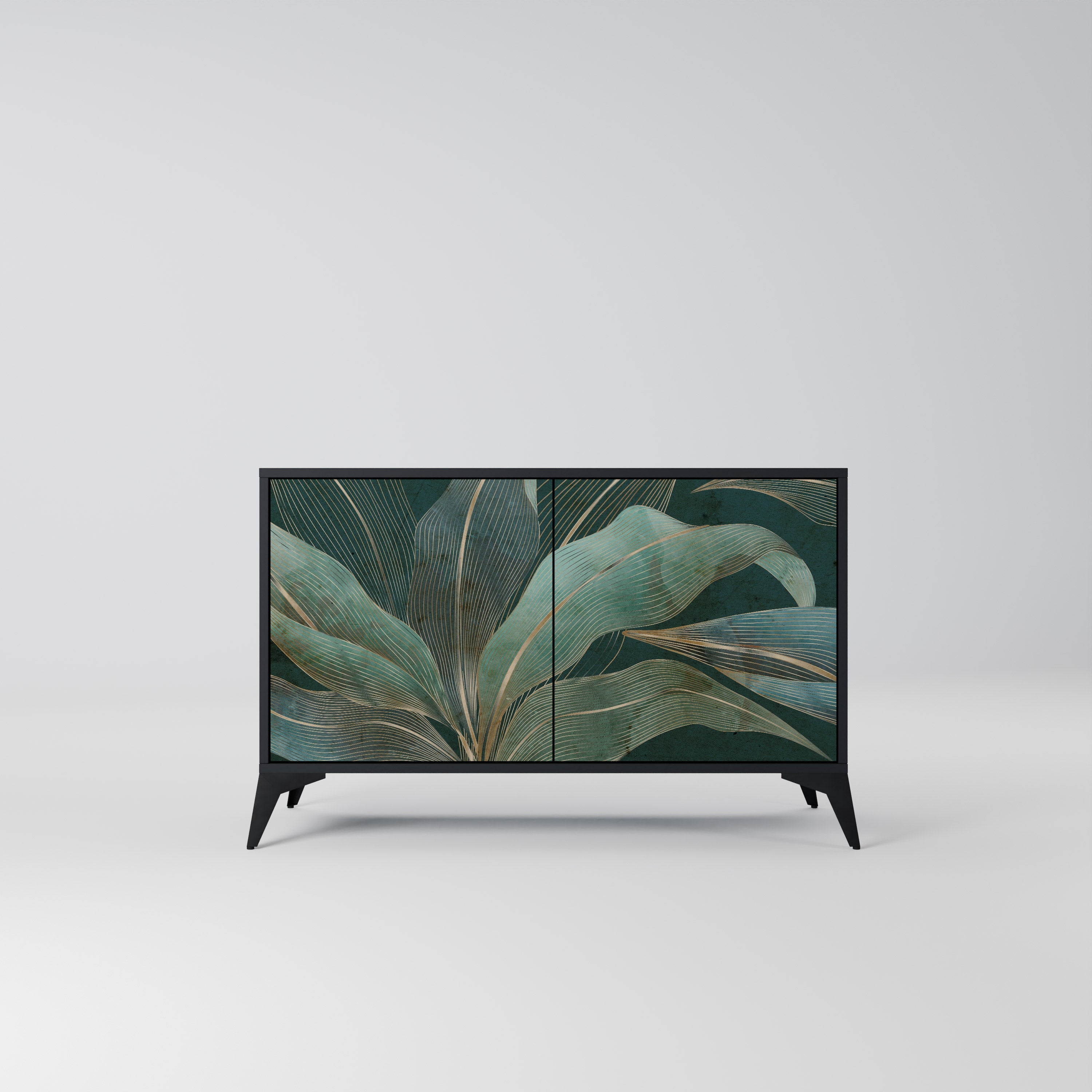 ROYAL GREEN Sideboard mit 2 Türen in Schwarz