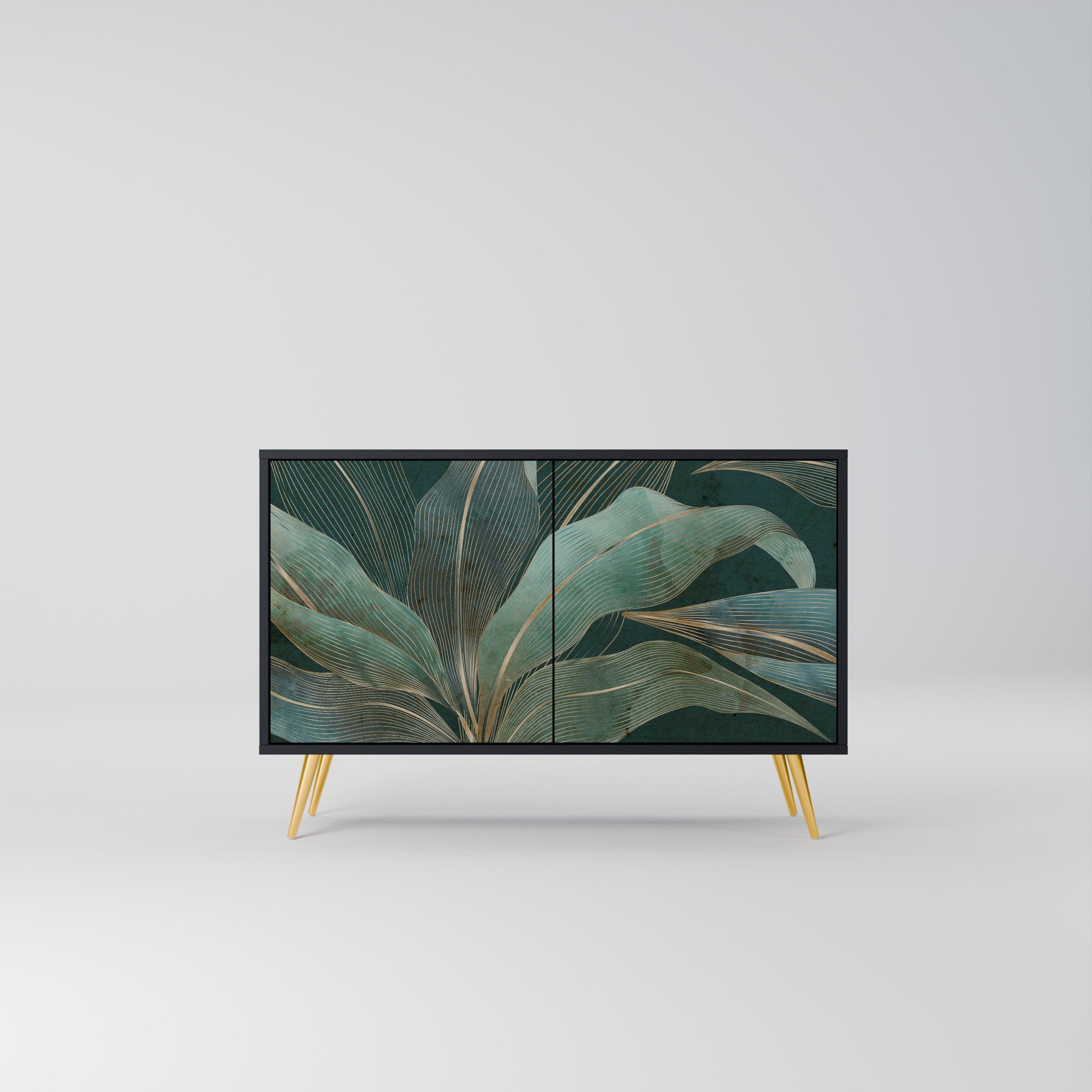 ROYAL GREEN Sideboard mit 2 Türen in Schwarz