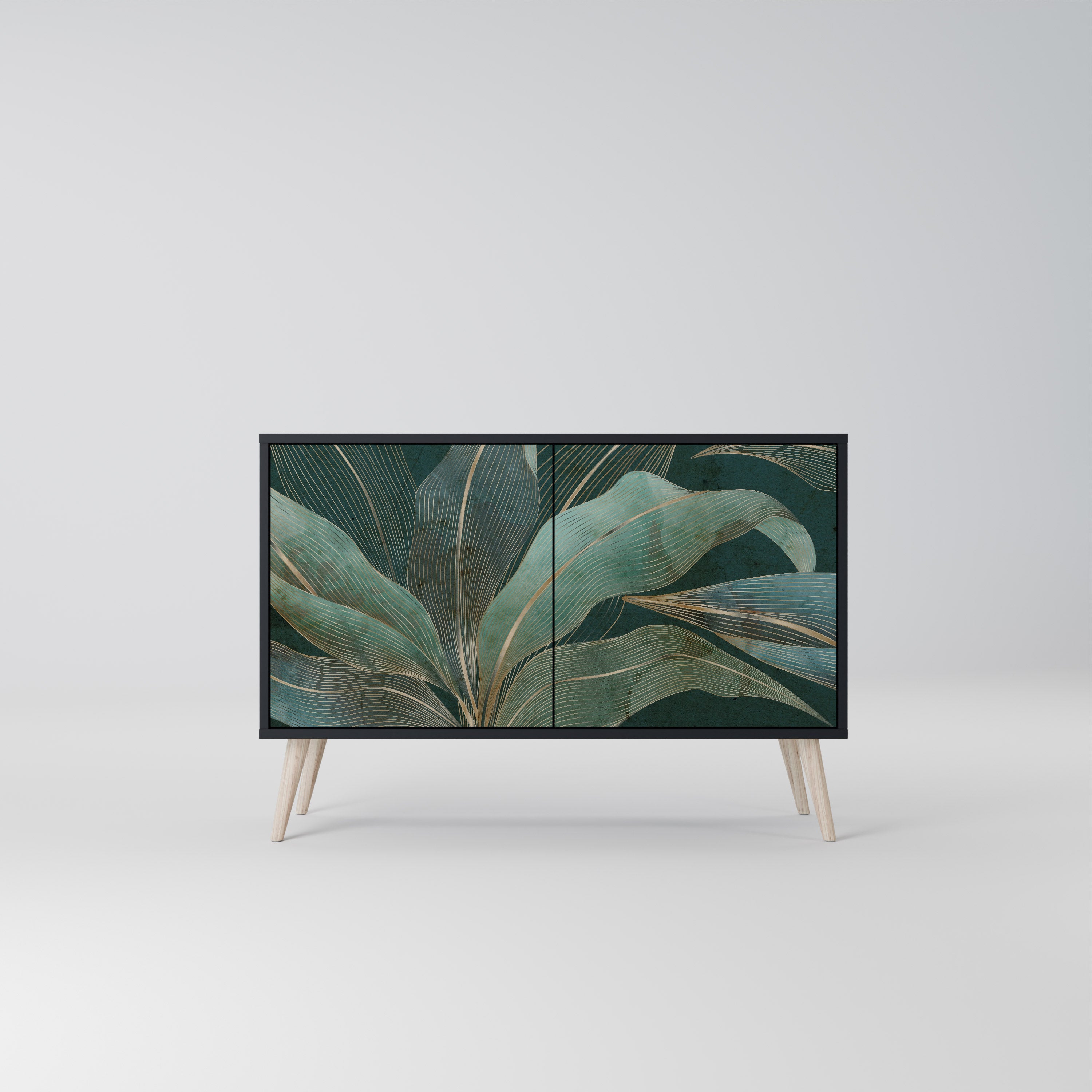 ROYAL GREEN Sideboard mit 2 Türen in Schwarz