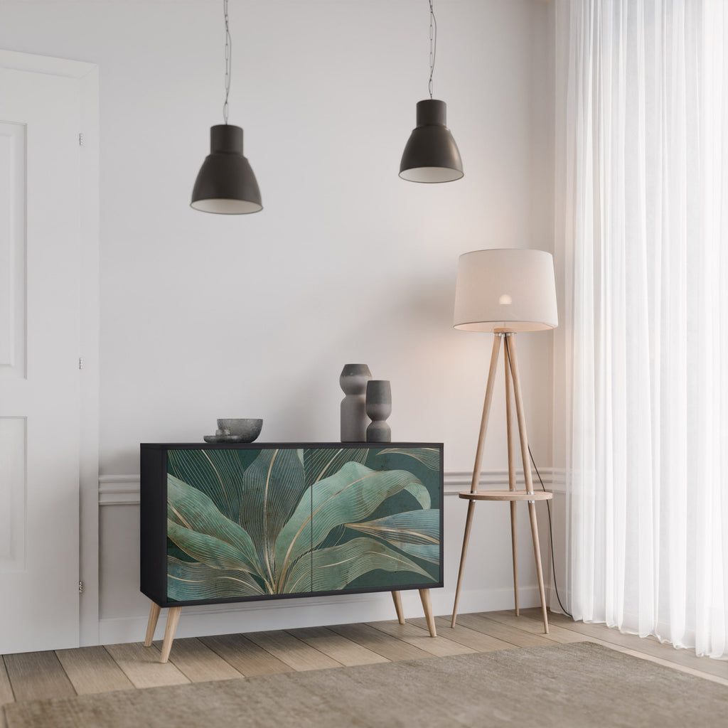 ROYAL GREEN Sideboard mit 2 Türen in Schwarz