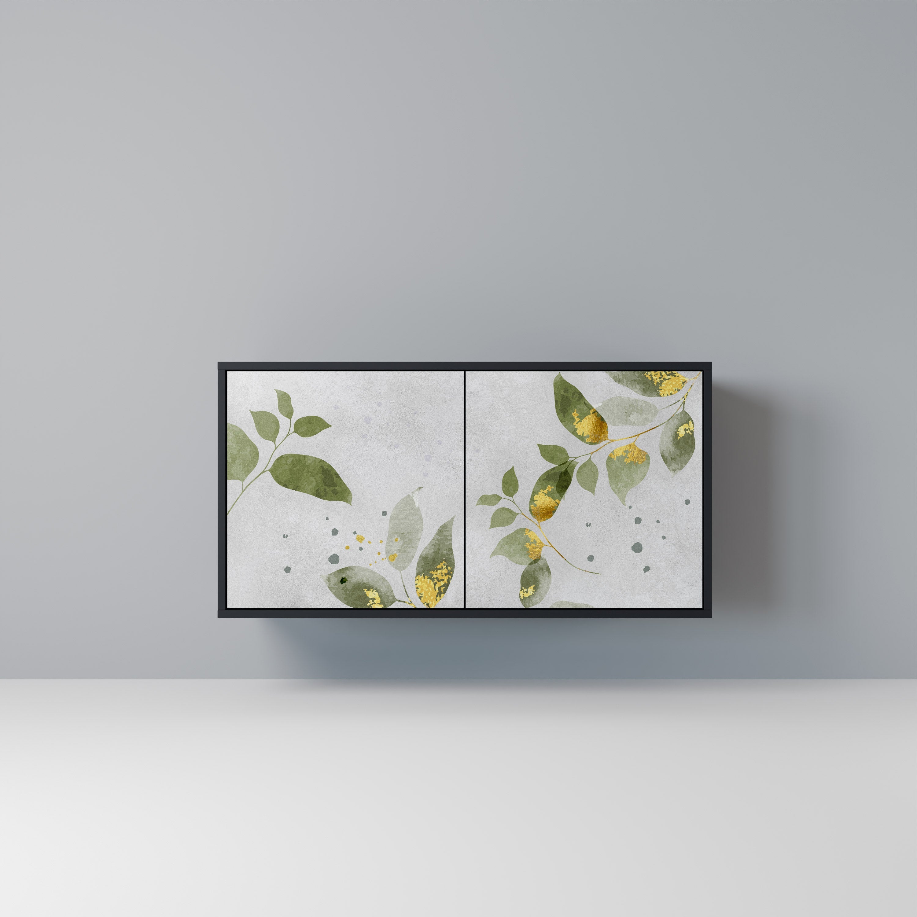 ELEGANT BOTANICS 2-Door Sideboard in Black Finish