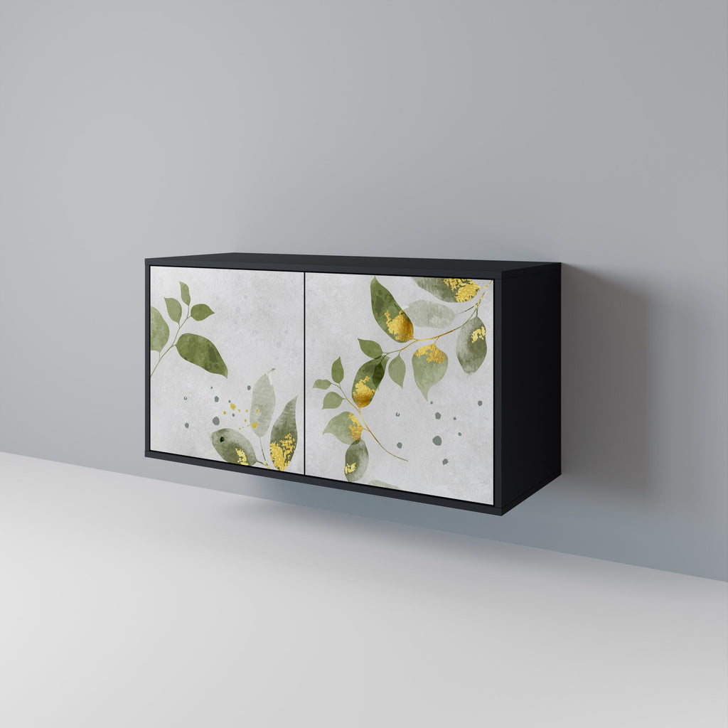 ELEGANT BOTANICS Sideboard mit 2 Türen in Schwarz