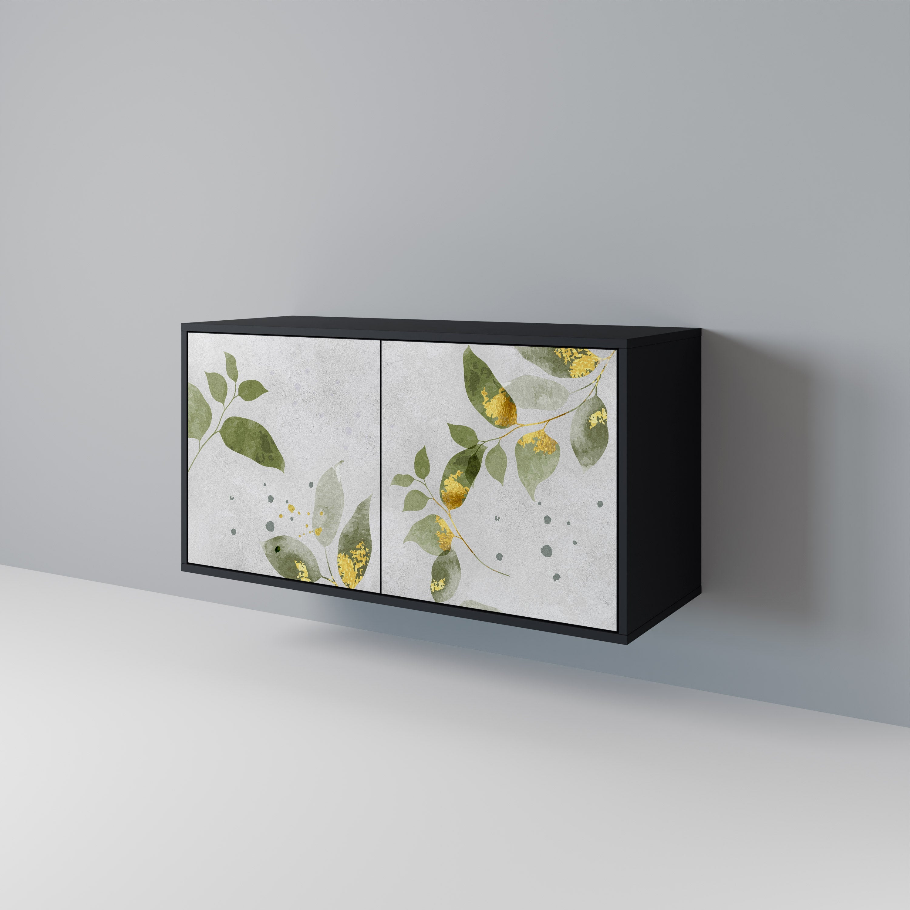 ELEGANT BOTANICS Sideboard mit 2 Türen in Schwarz