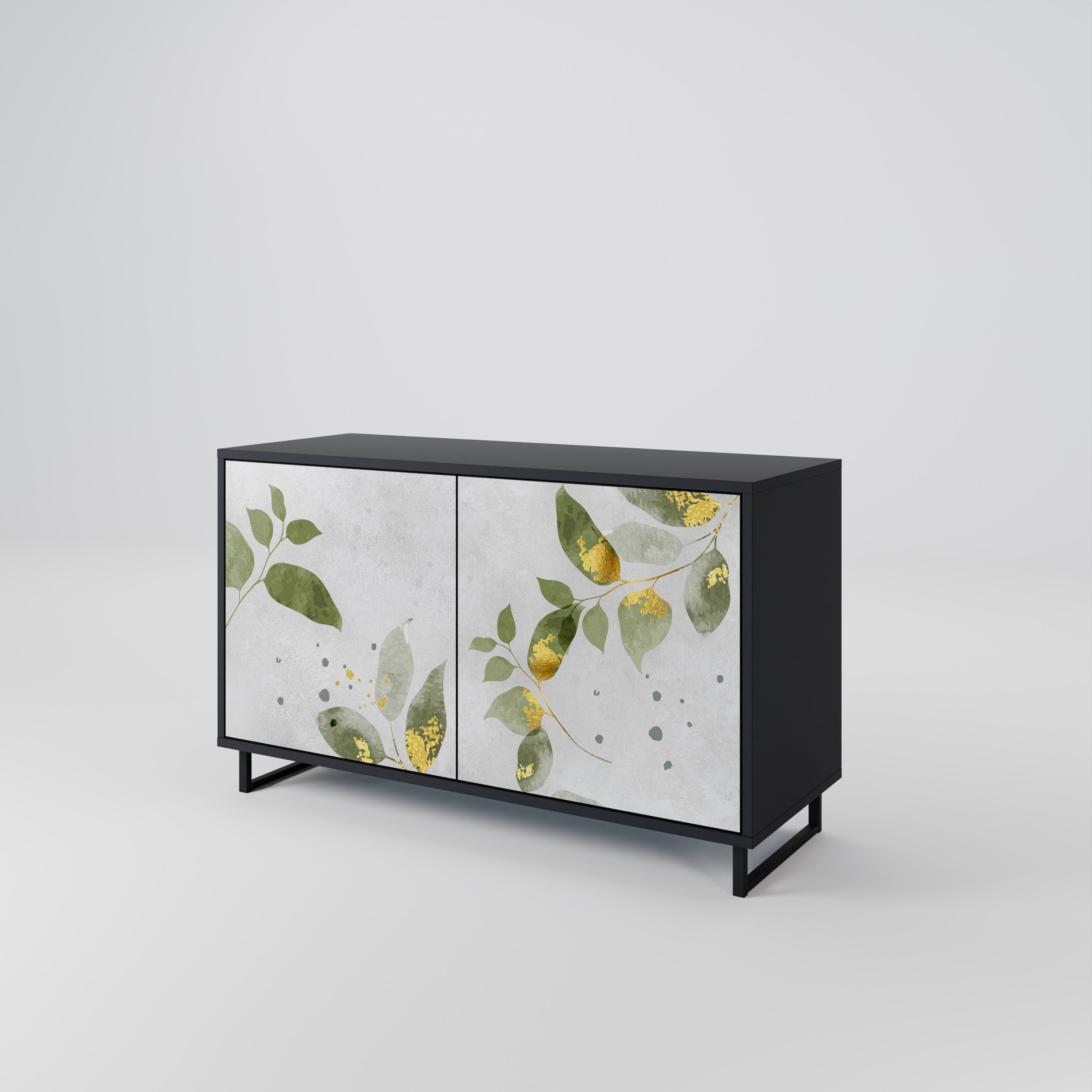 ELEGANT BOTANICS Sideboard mit 2 Türen in Schwarz
