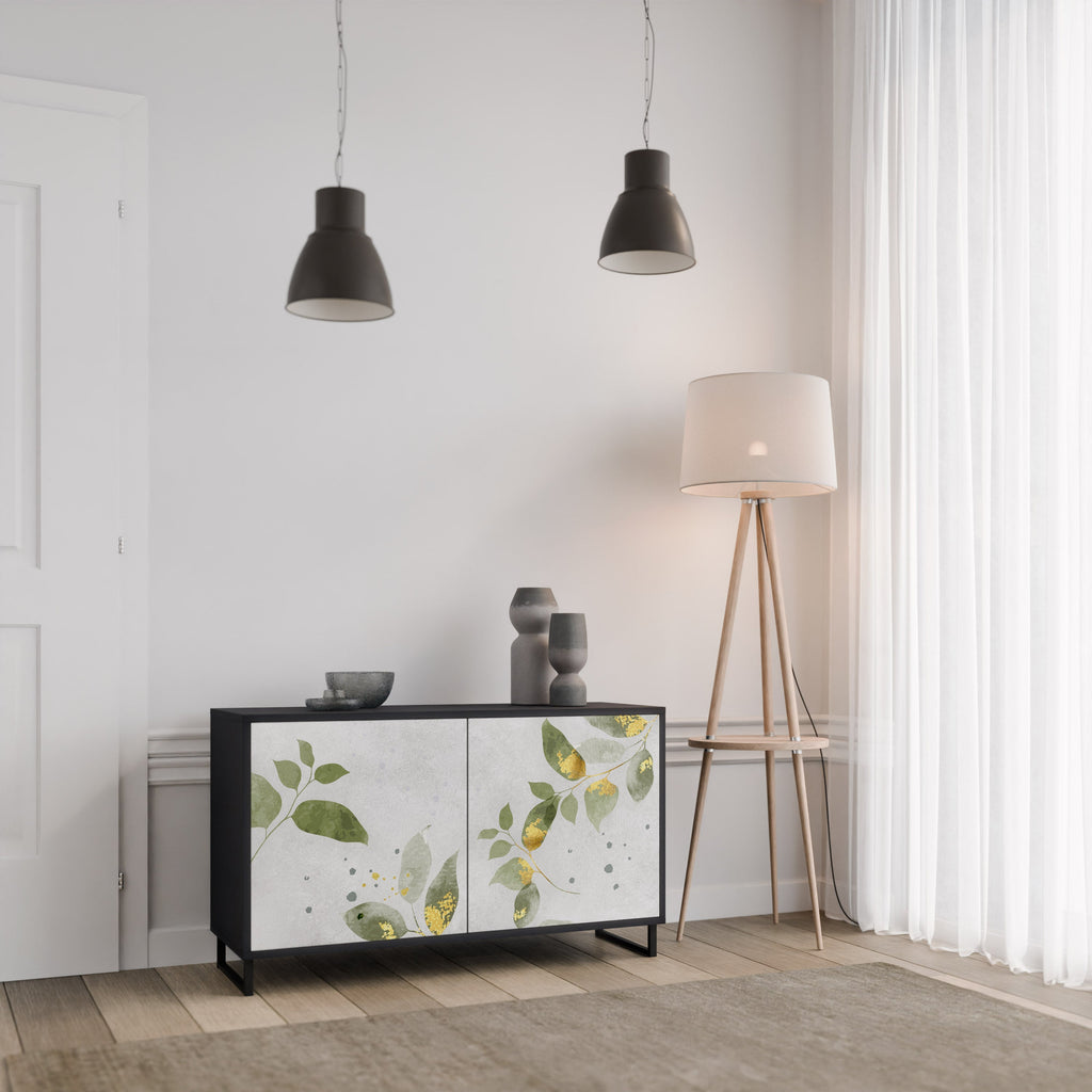 ELEGANT BOTANICS Sideboard mit 2 Türen in Schwarz
