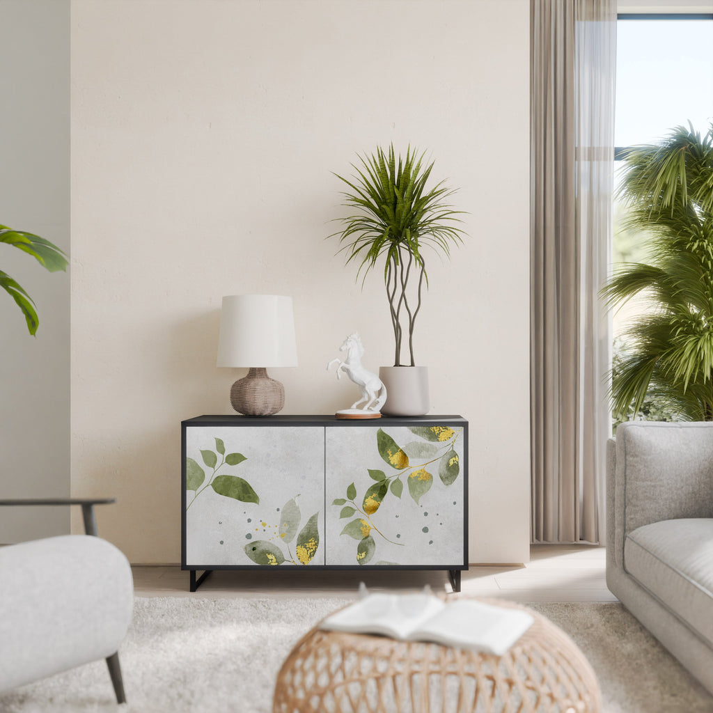 ELEGANT BOTANICS Sideboard mit 2 Türen in Schwarz