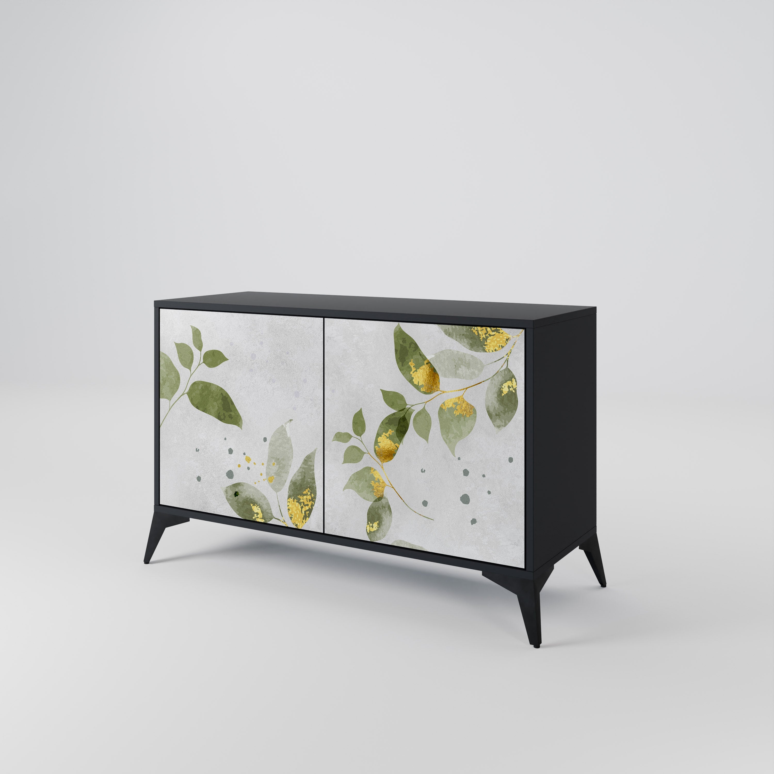 ELEGANT BOTANICS Sideboard mit 2 Türen in Schwarz