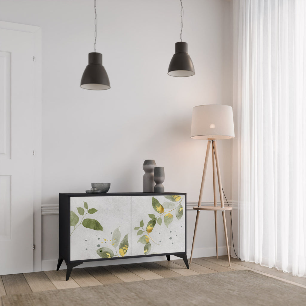 ELEGANT BOTANICS Sideboard mit 2 Türen in Schwarz