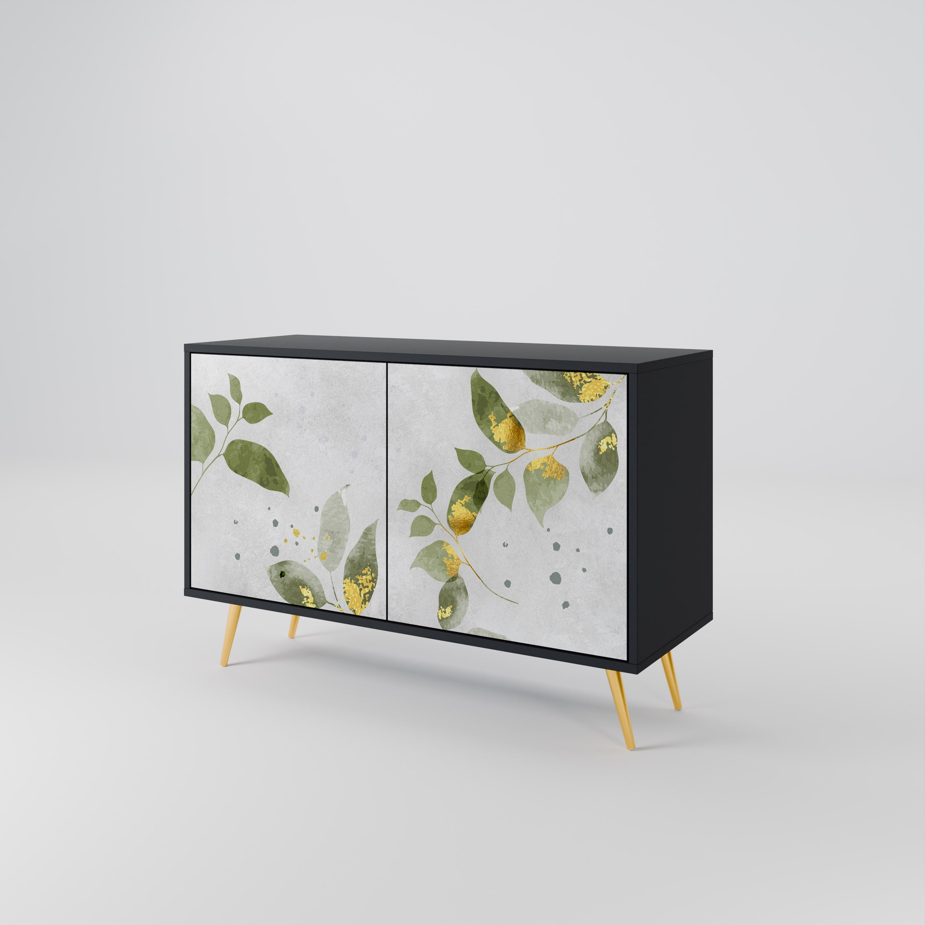 ELEGANT BOTANICS Sideboard mit 2 Türen in Schwarz