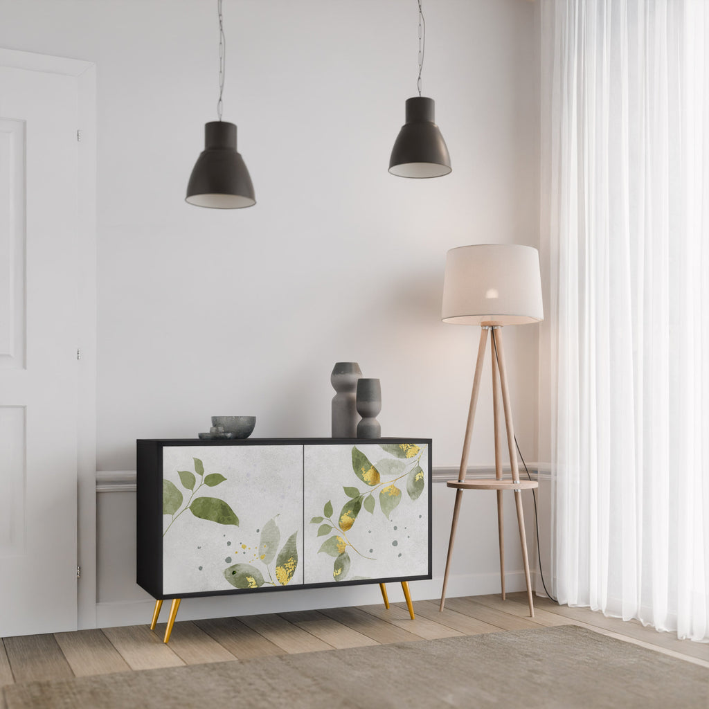 ELEGANT BOTANICS Sideboard mit 2 Türen in Schwarz