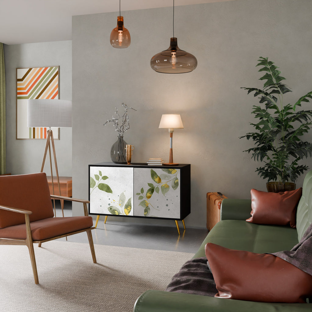 ELEGANT BOTANICS Sideboard mit 2 Türen in Schwarz