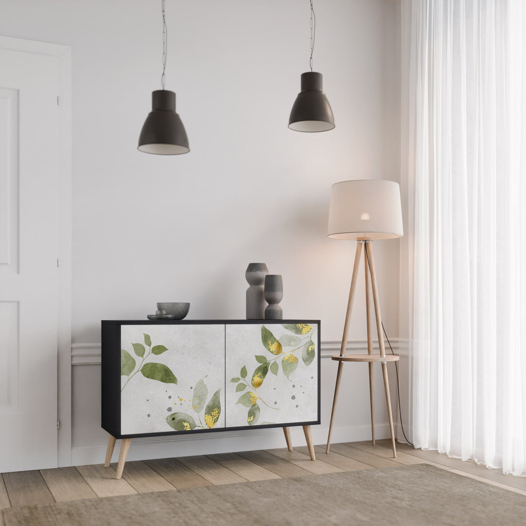 ELEGANT BOTANICS Sideboard mit 2 Türen in Schwarz