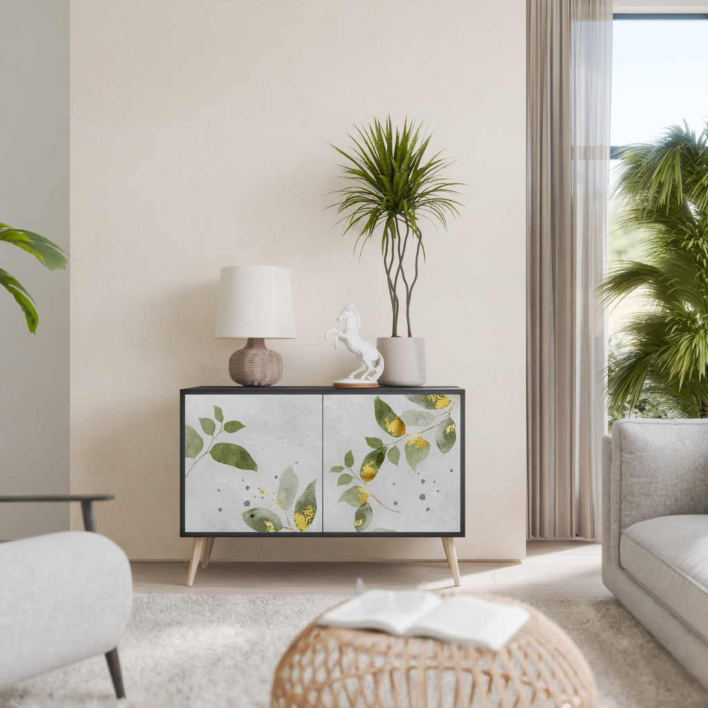 ELEGANT BOTANICS Sideboard mit 2 Türen in Schwarz