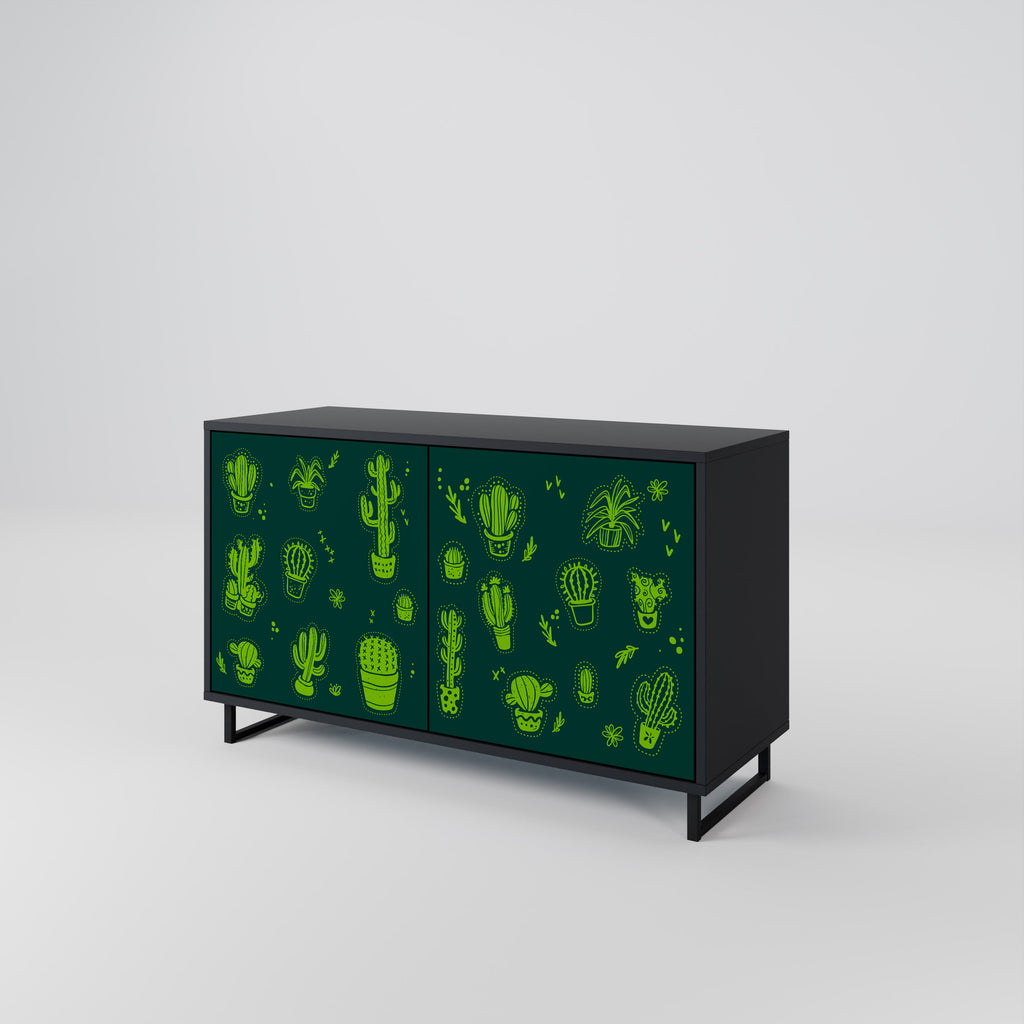DESERT GREEN Sideboard mit 2 Türen in Schwarz