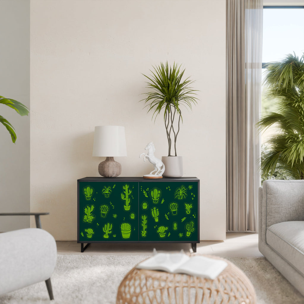 DESERT GREEN Sideboard mit 2 Türen in Schwarz