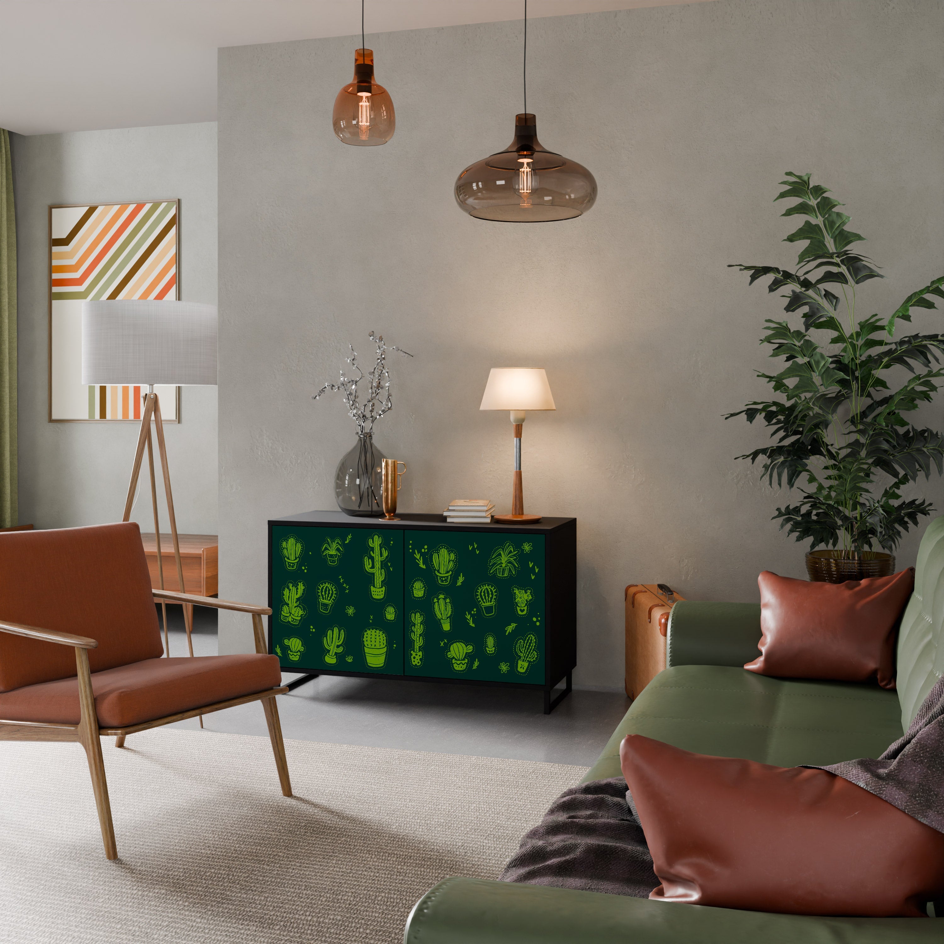 DESERT GREEN Sideboard mit 2 Türen in Schwarz