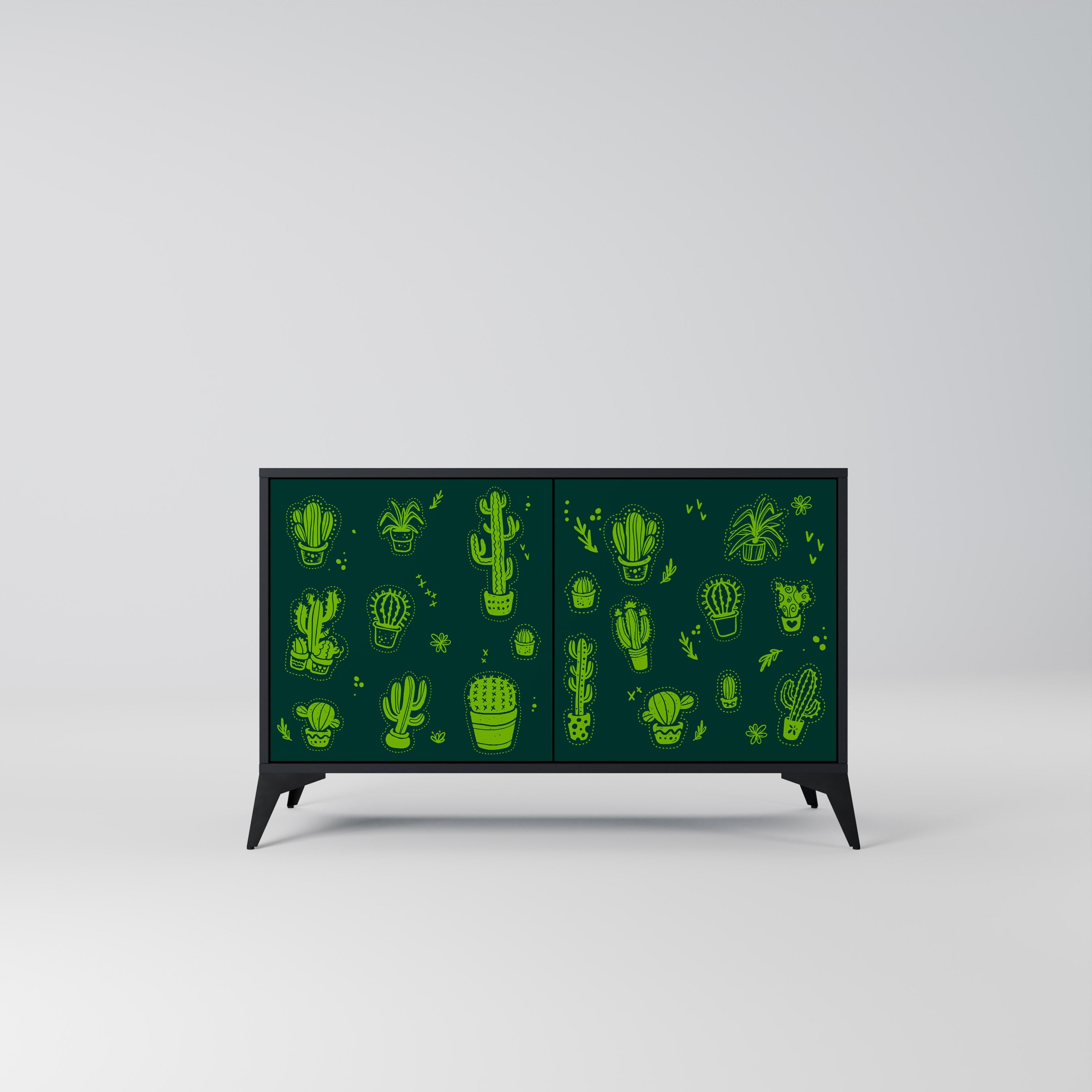 DESERT GREEN 2-Door Sideboard in Black Finish