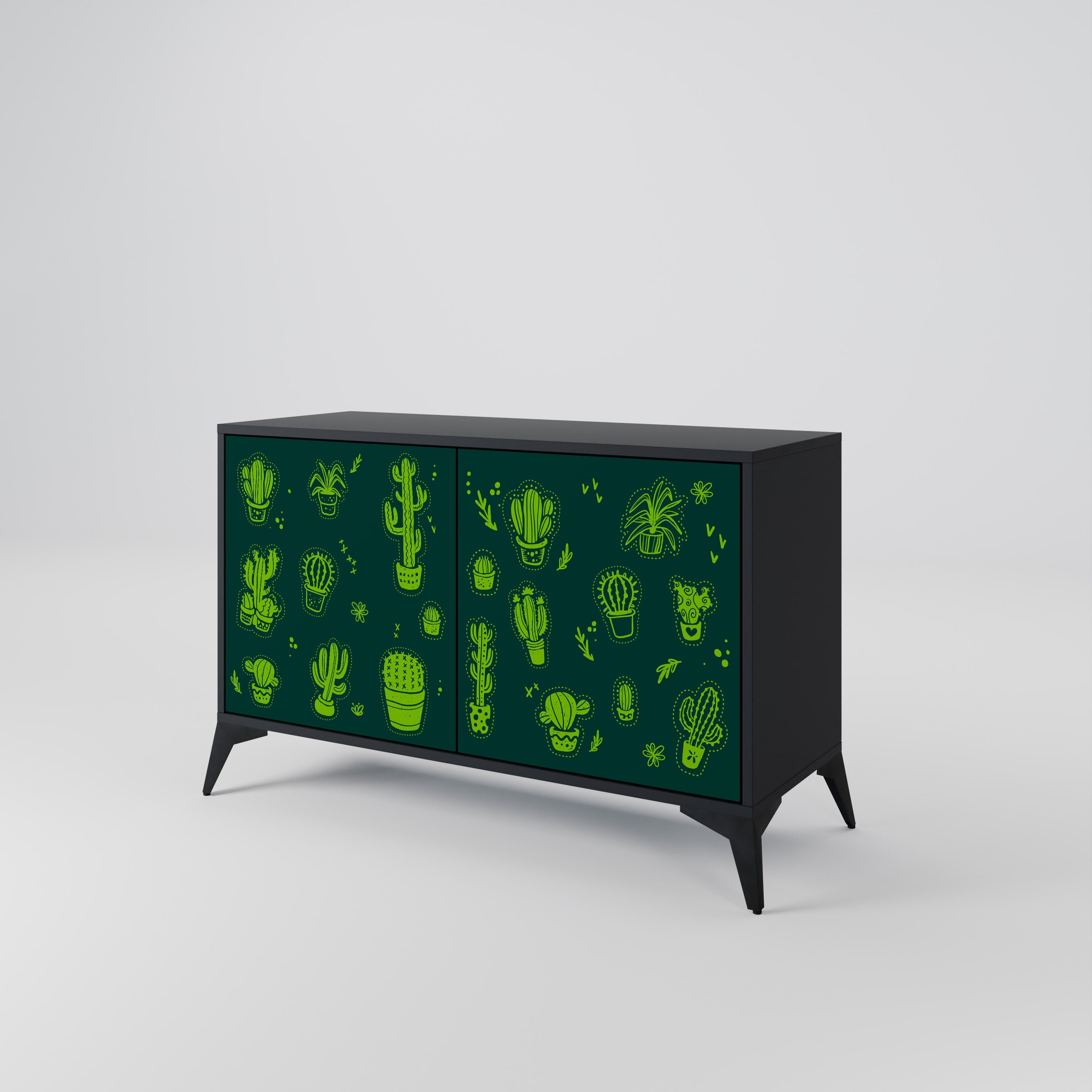 DESERT GREEN Sideboard mit 2 Türen in Schwarz