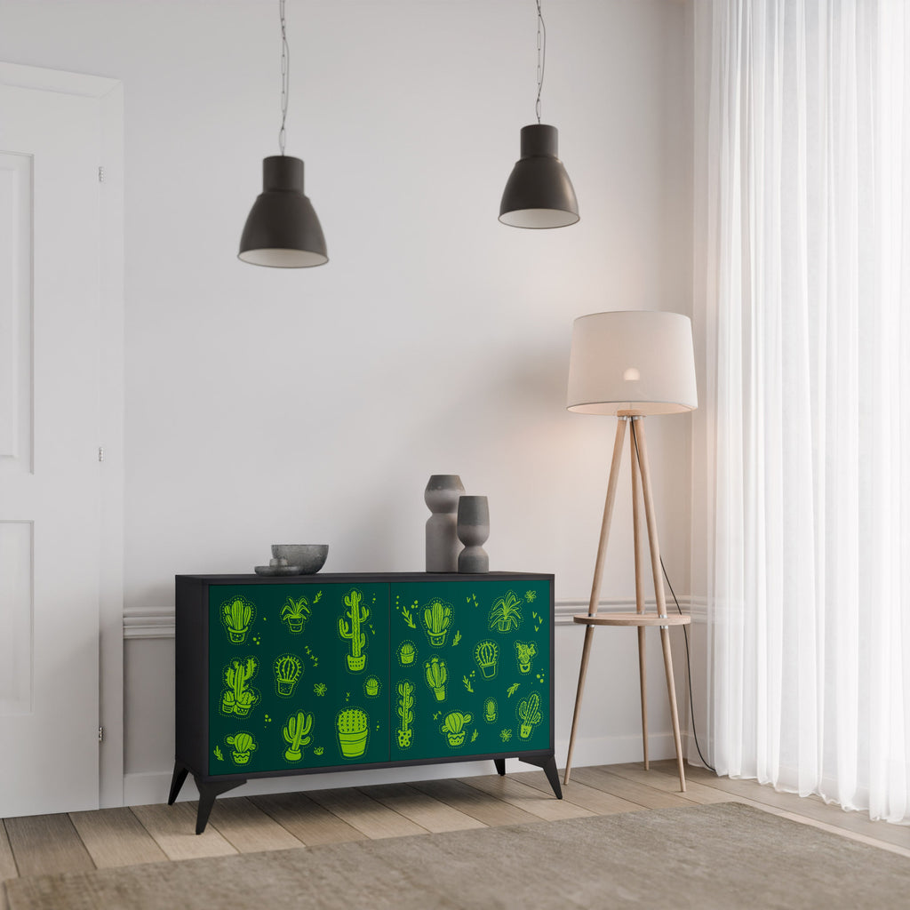 DESERT GREEN Sideboard mit 2 Türen in Schwarz