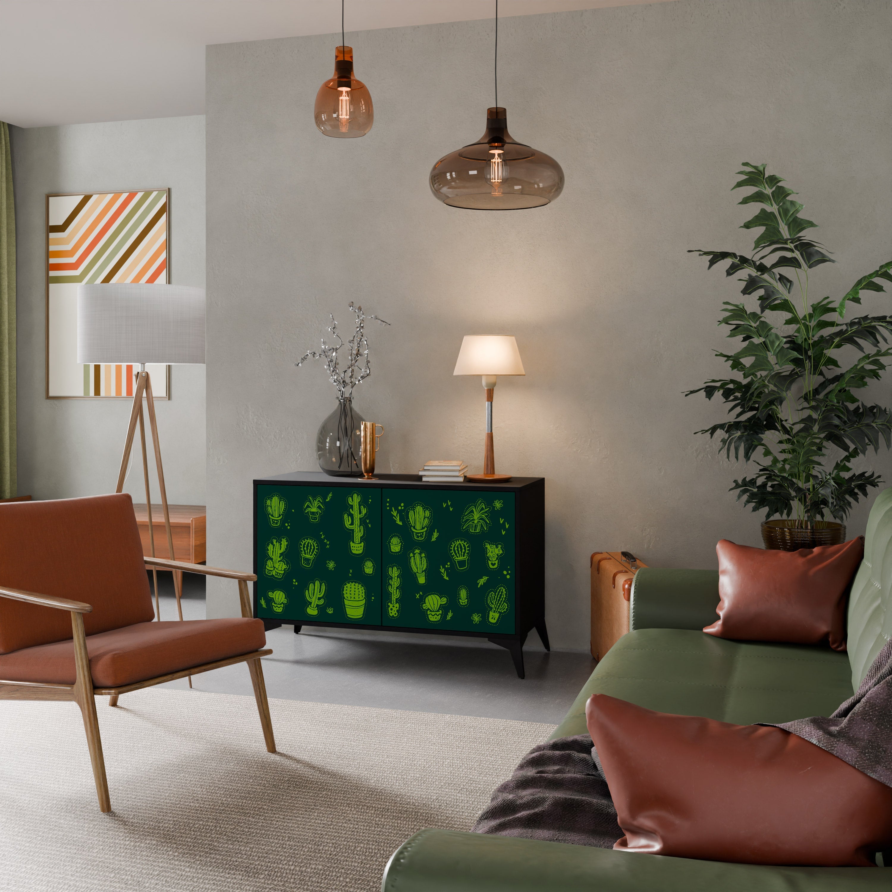 DESERT GREEN Sideboard mit 2 Türen in Schwarz