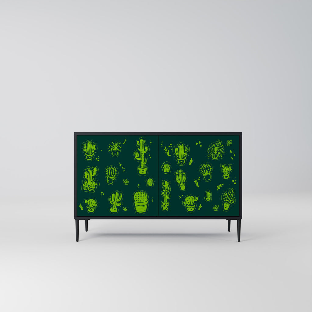 DESERT GREEN Sideboard mit 2 Türen in Schwarz