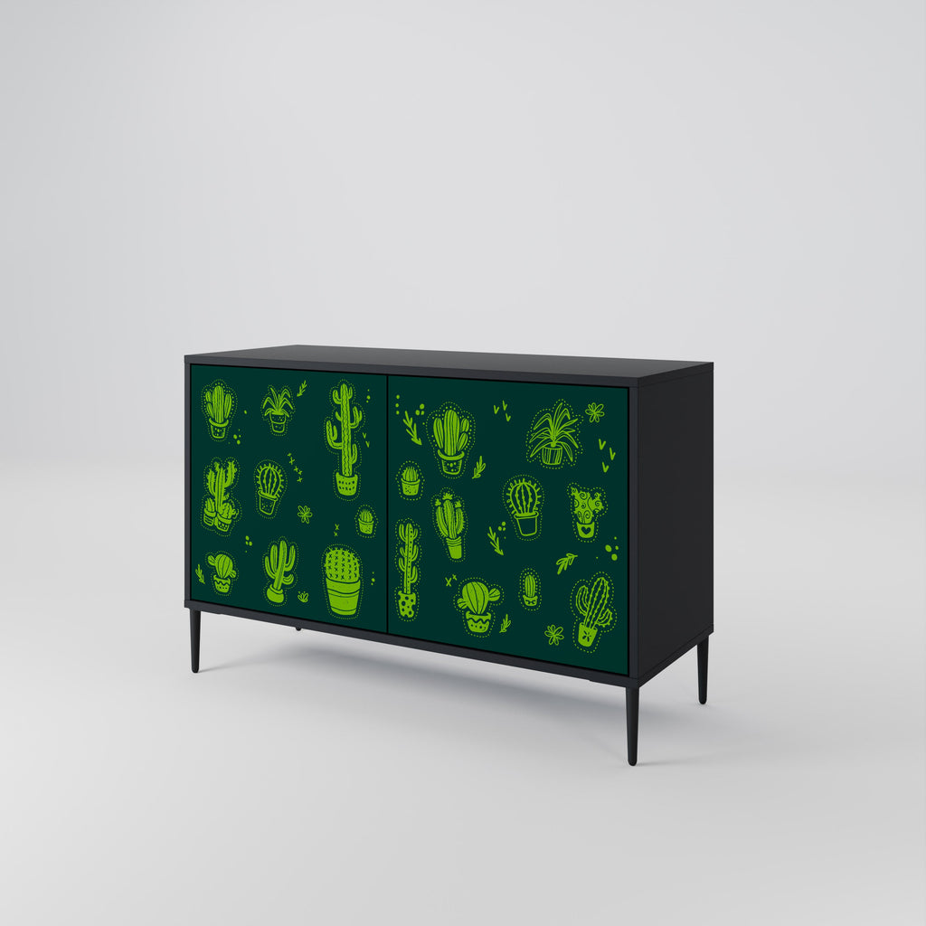 DESERT GREEN Sideboard mit 2 Türen in Schwarz