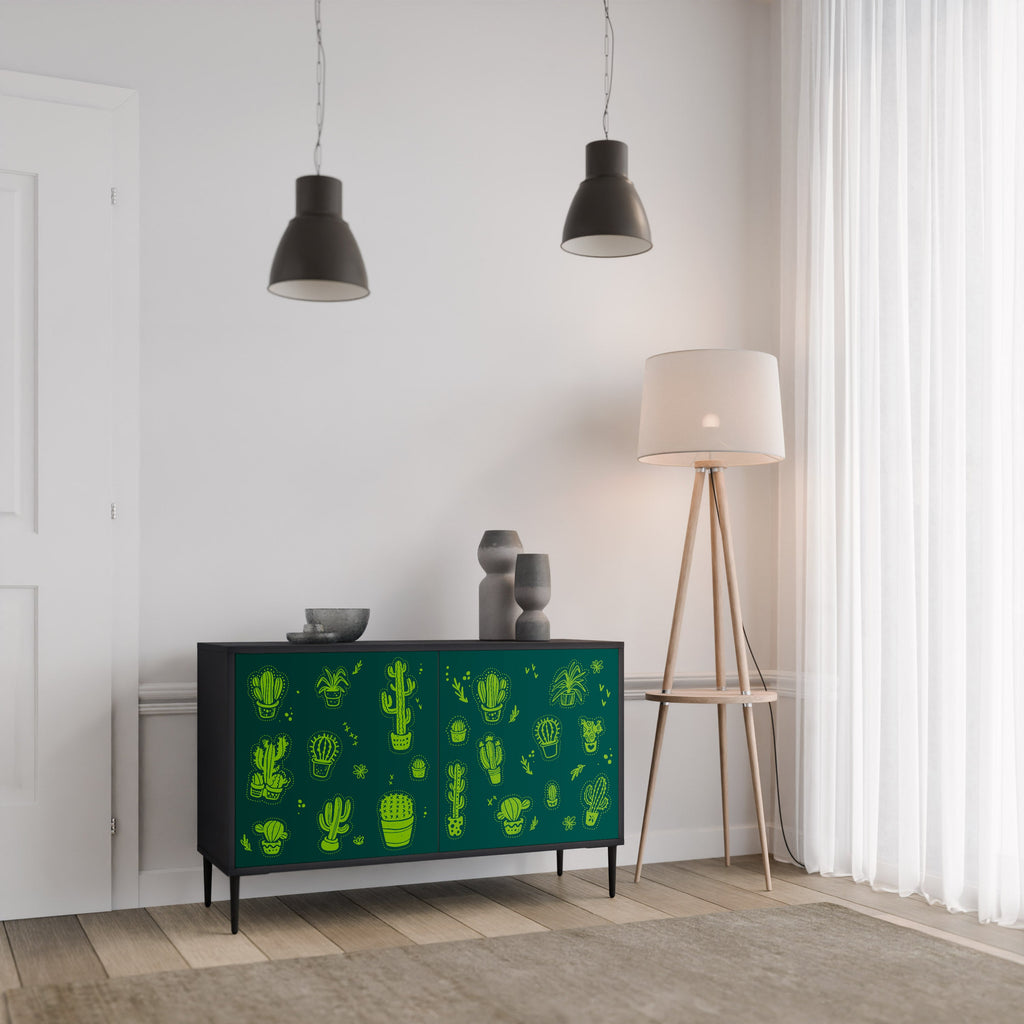 DESERT GREEN Sideboard mit 2 Türen in Schwarz