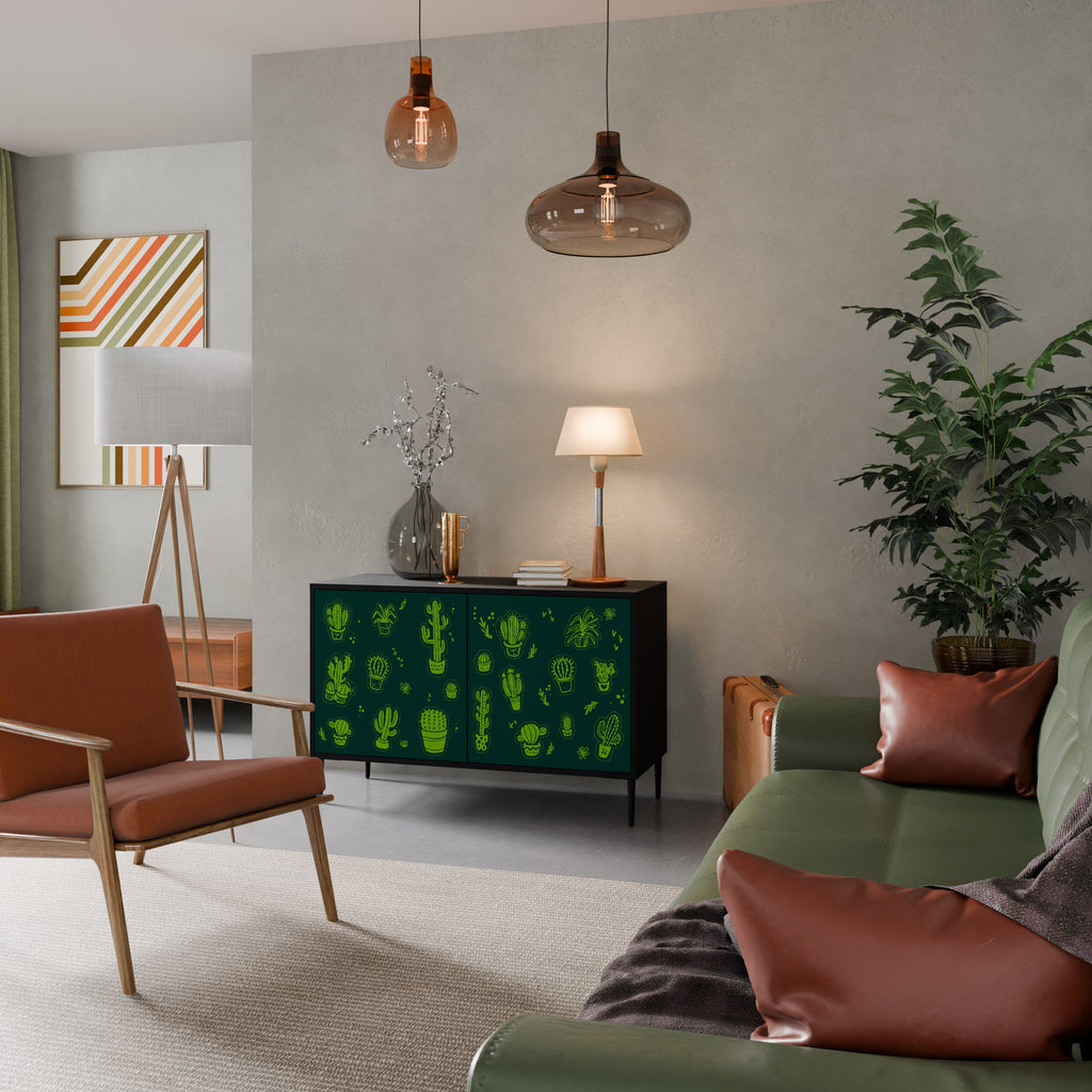 DESERT GREEN Sideboard mit 2 Türen in Schwarz